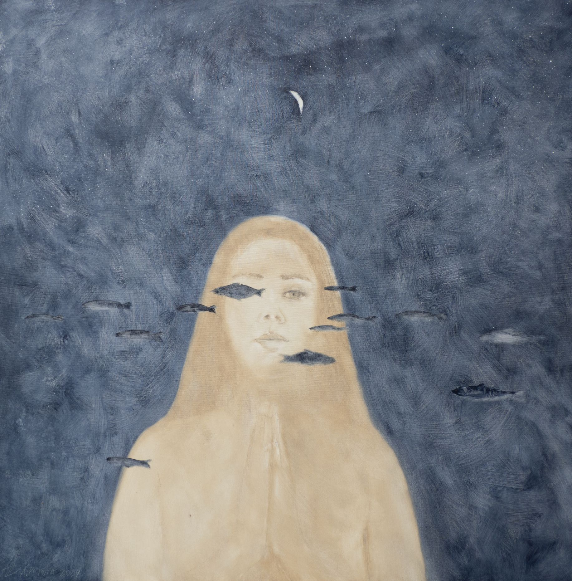 Анастасия Попова (Картина, живопись - 
                  100 x 100 см) Ночная молитва