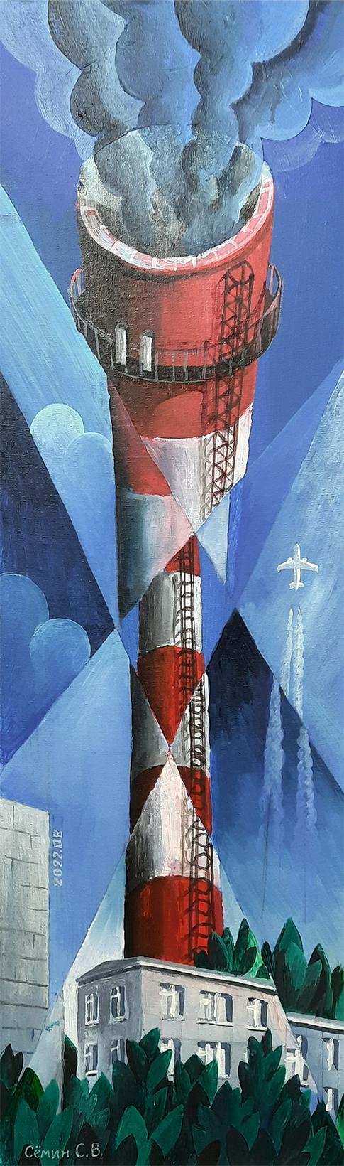 Семён Сомин (Картина, живопись - 
                  30 x 100 см) Труба 1