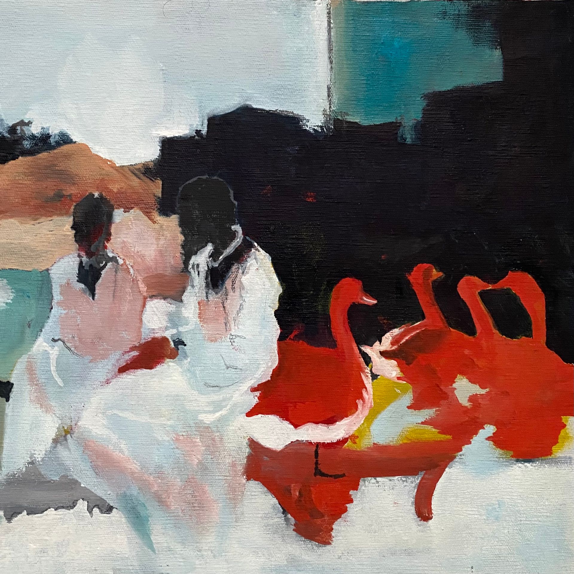 Елена Троянская (Картина, живопись - 
                  30 x 30 см) Беседа Сомолона с царицей Савской