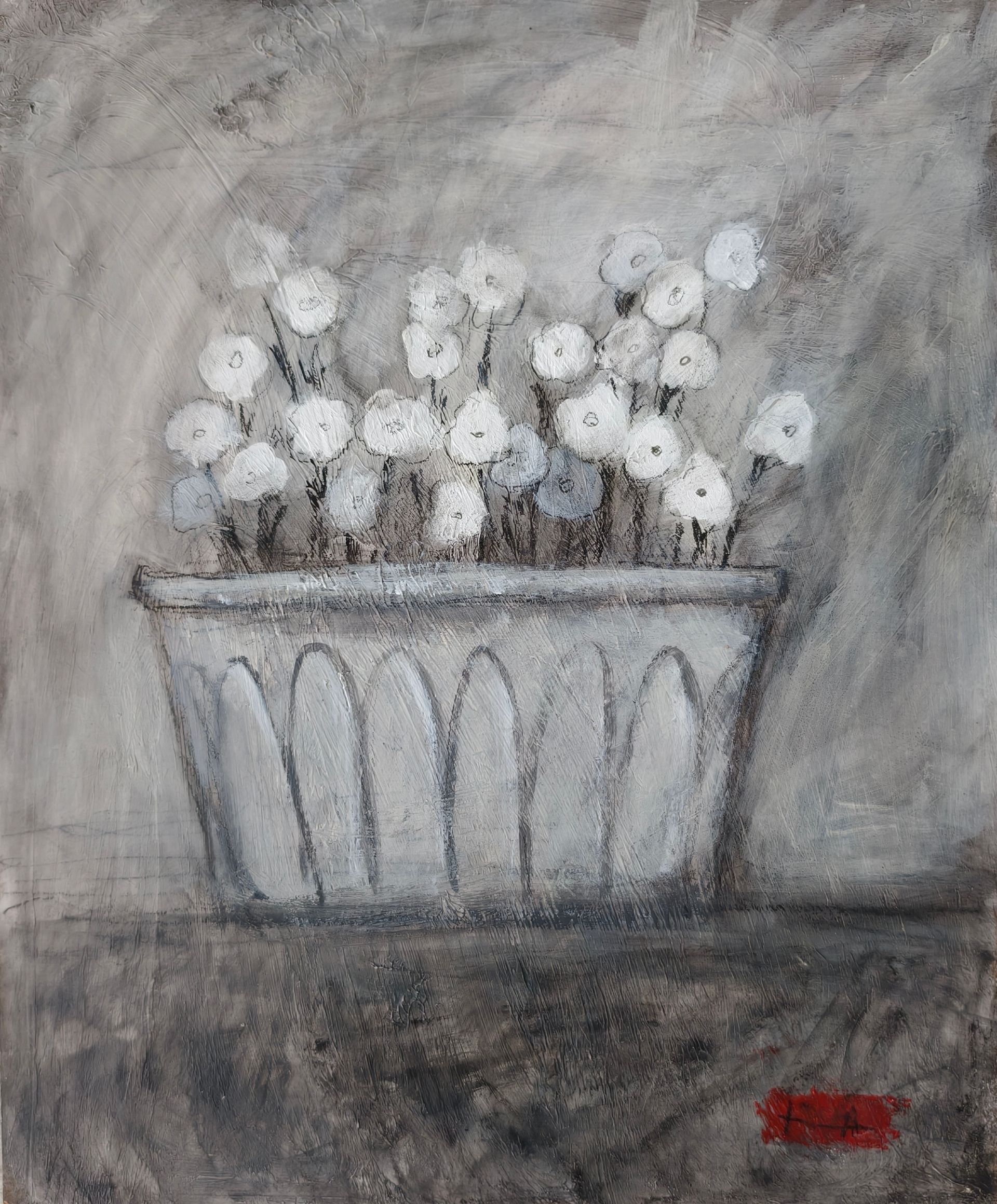 Анастасия Таюрская (Картина, живопись - 
                  23 x 28 см) Белые цветы