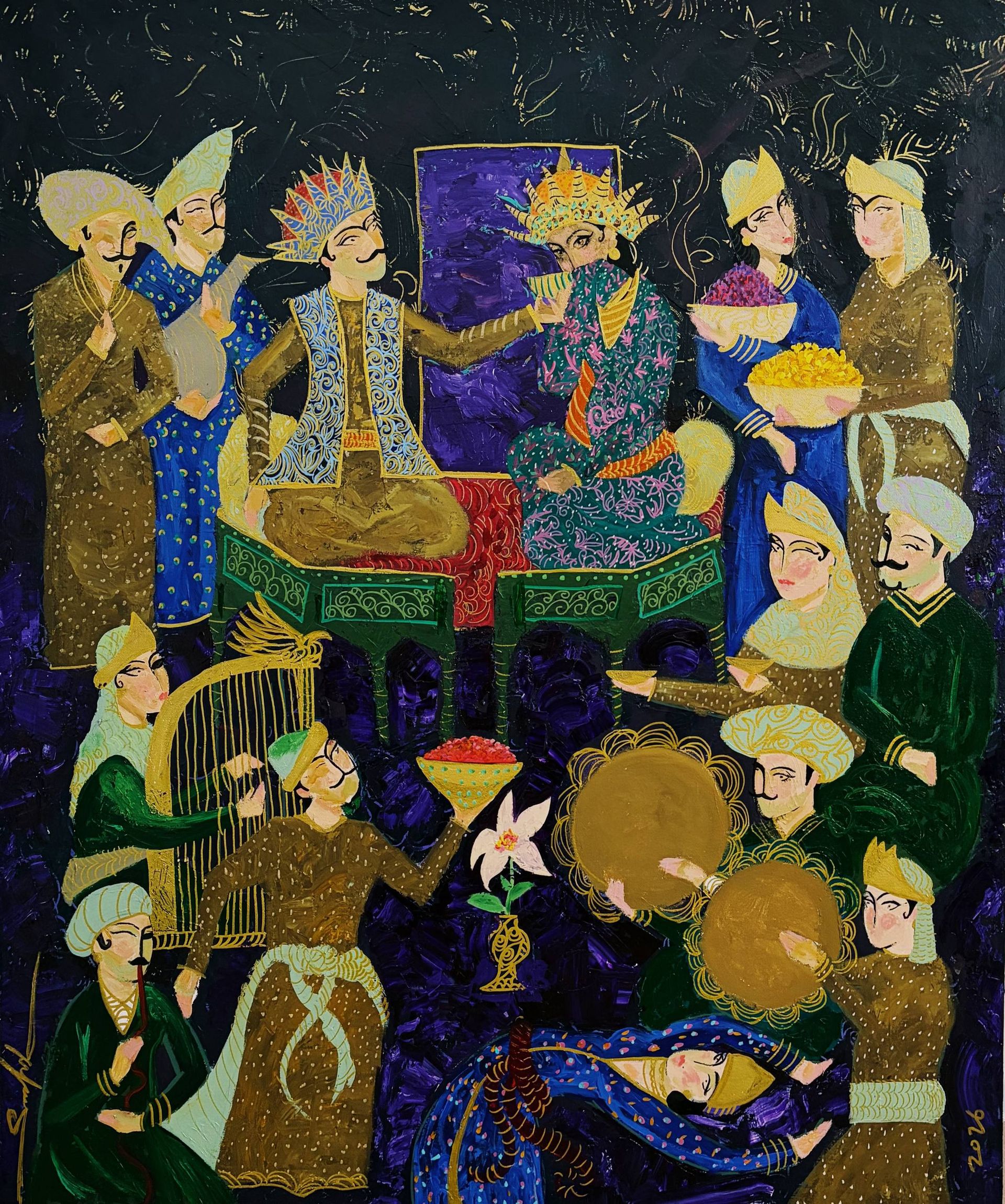 Сардор Эркинов (Картина, живопись - 
                  100 x 120 см) Черный дворец Бахрам Гура