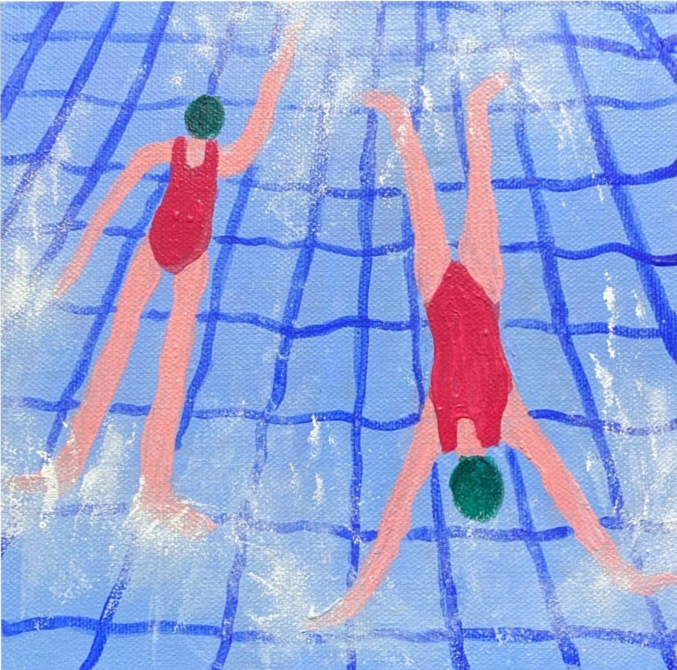 Анастасия Трапезникова (Картина, живопись - 
                  20 x 20 см) The swimmers