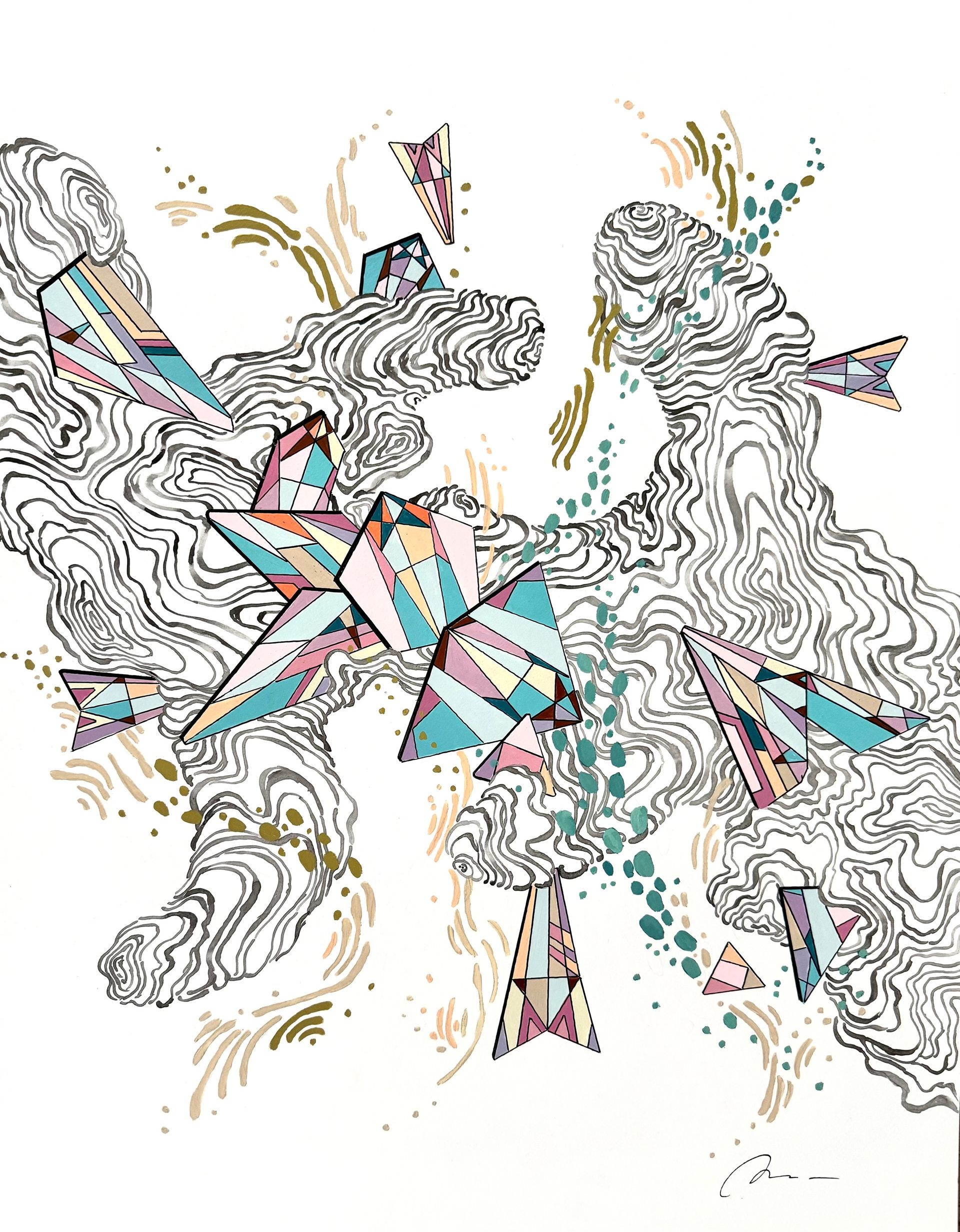 Марина Астахова (Авторская графика - 
                  50 x 65 см) Композиция 15