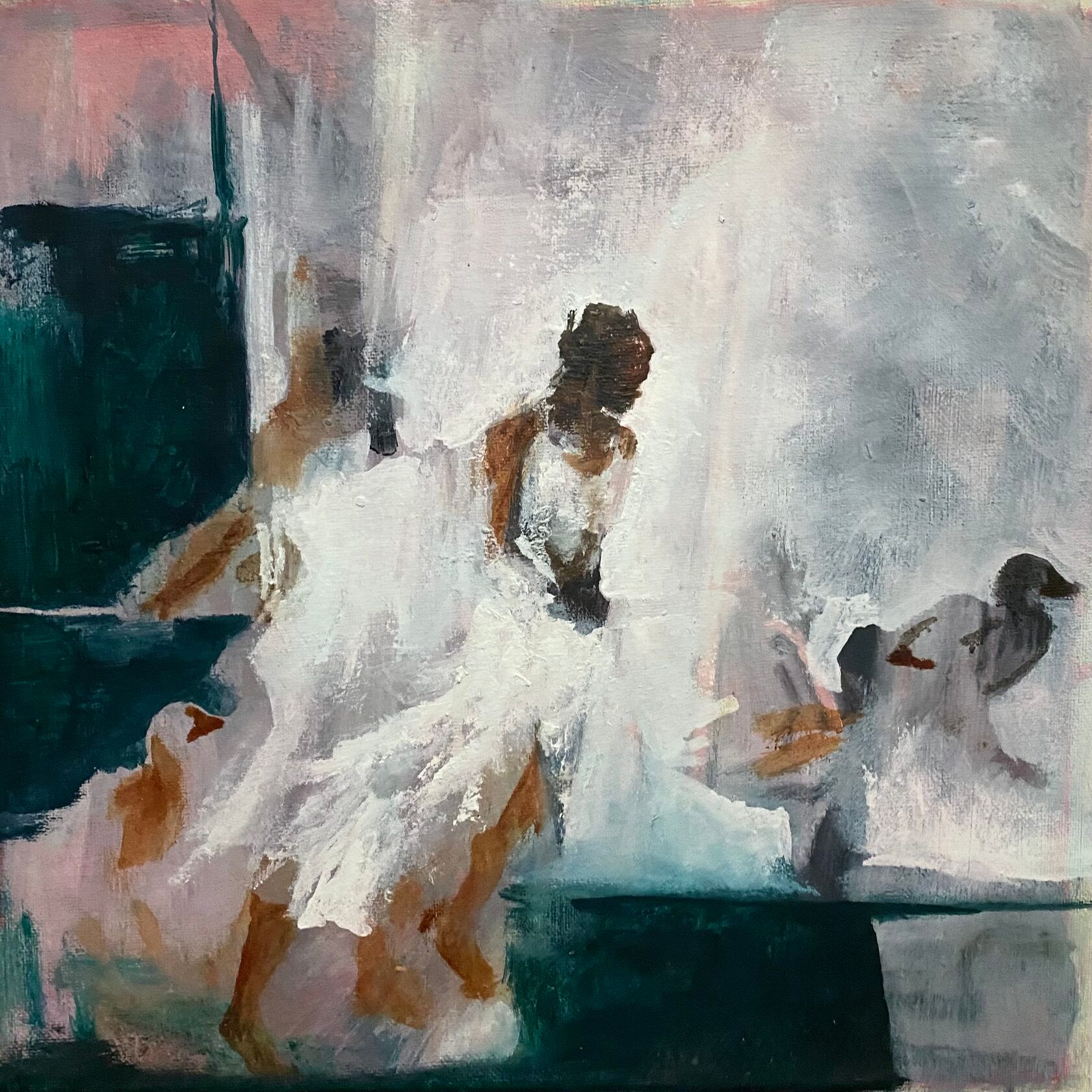 Елена Троянская (Картина, живопись - 
                  30 x 30 см) Прыжок царицы