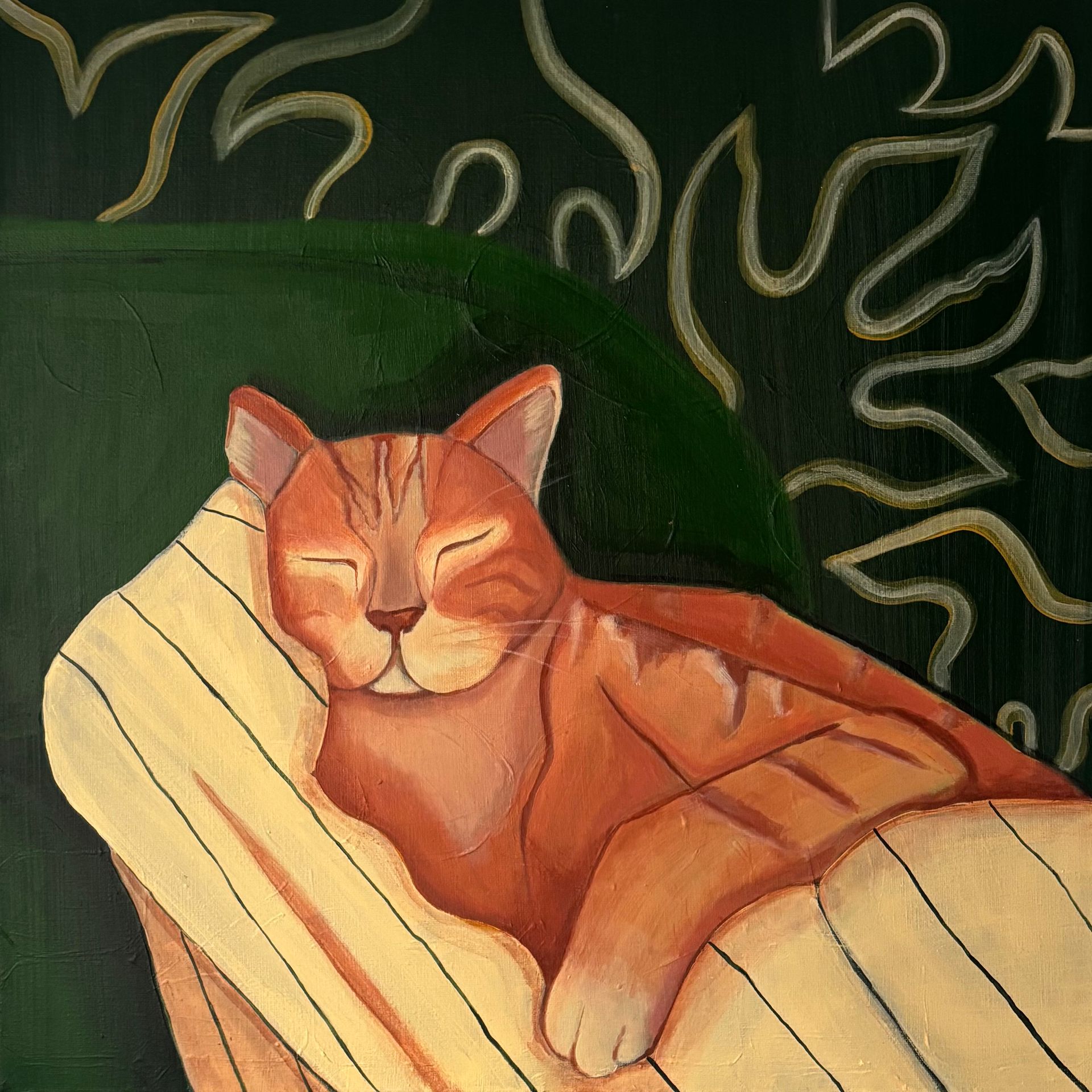 Елена Королева (Картина, живопись - 
                  50 x 50 см) Рыжий кот