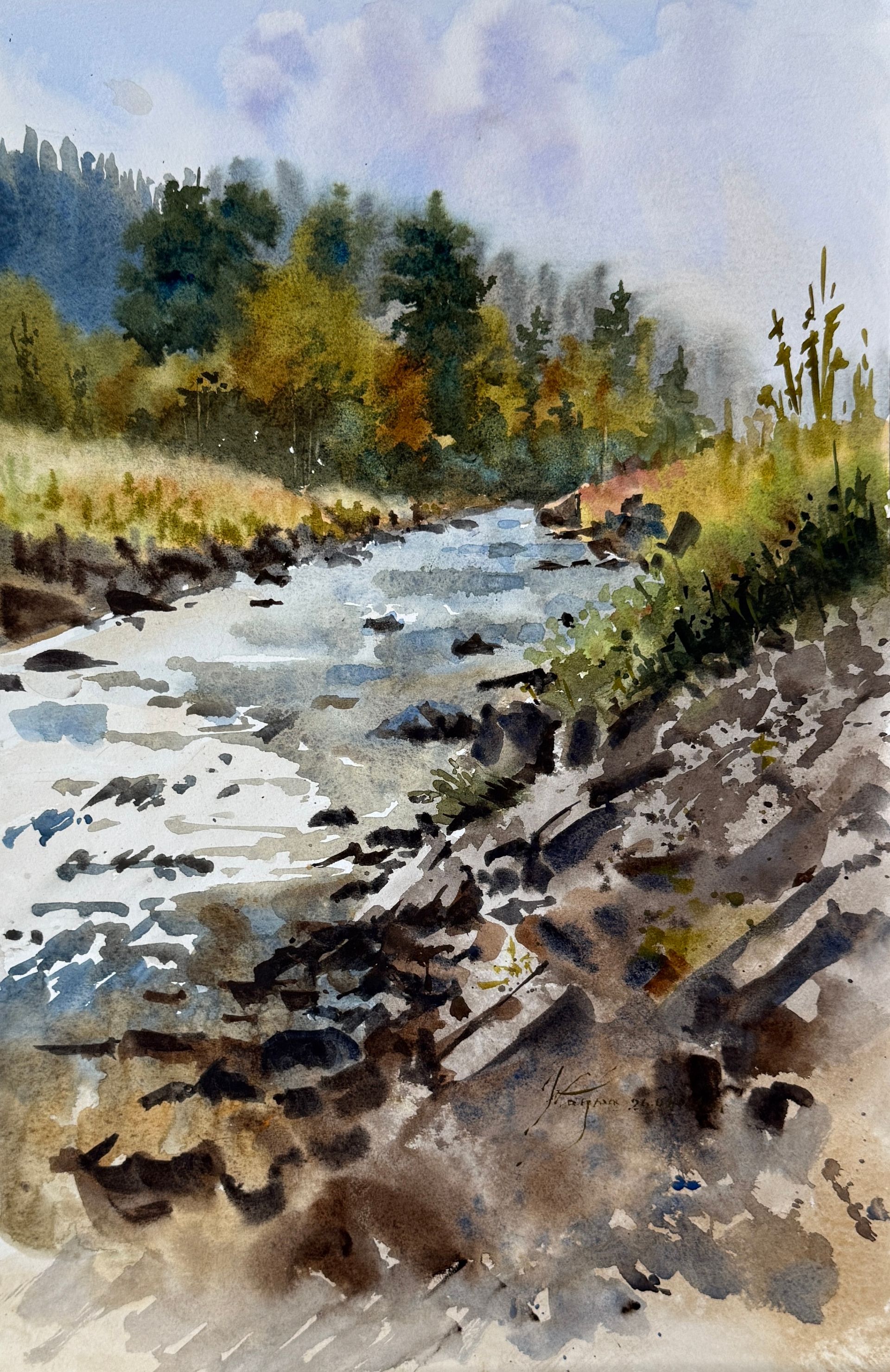 Жанна Губина (Авторская графика - 
                  30 x 45 см) В горах Архыза