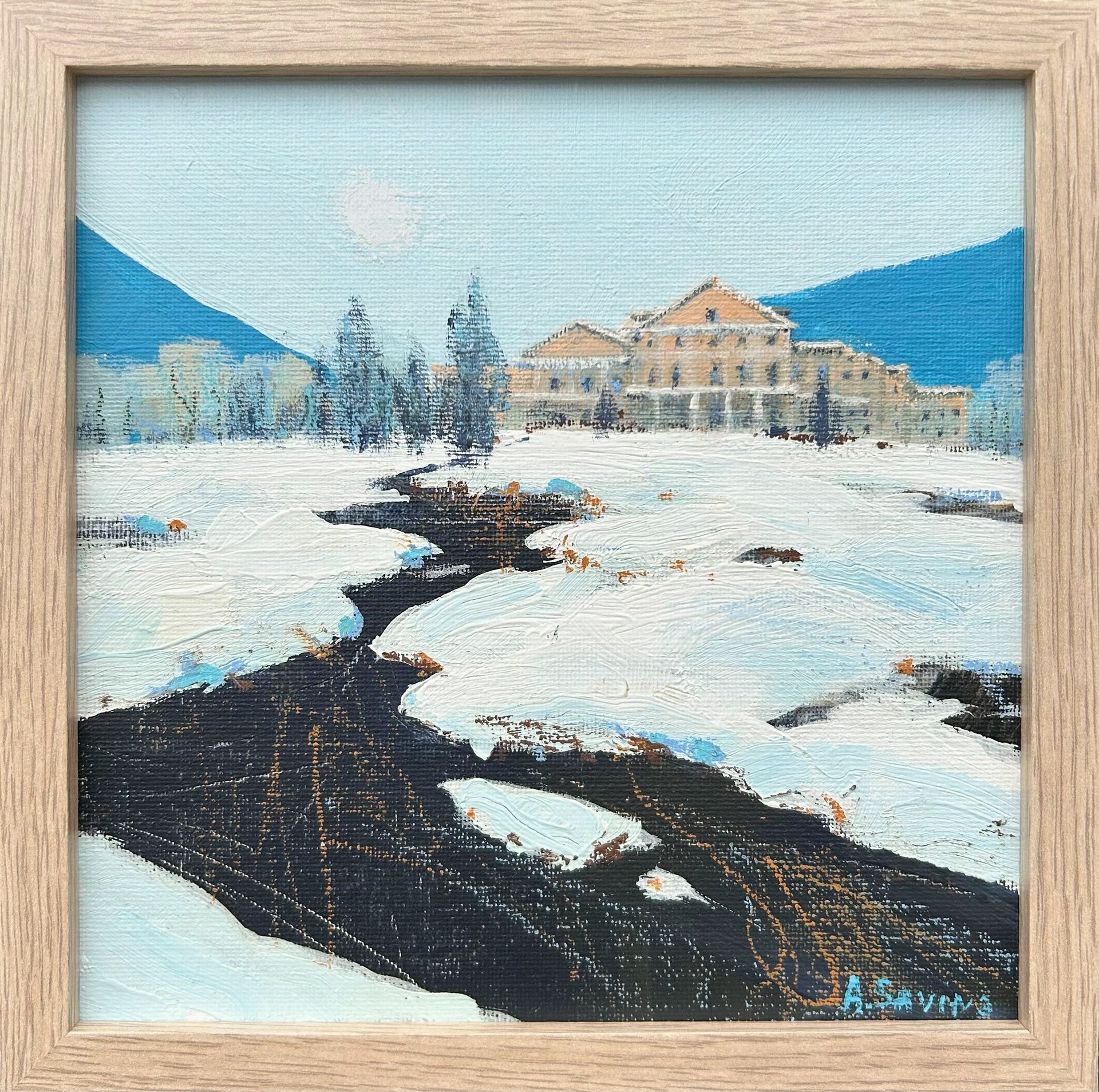 Александра Савина (Картина, живопись - 
                  20 x 20 см) Снежный январь