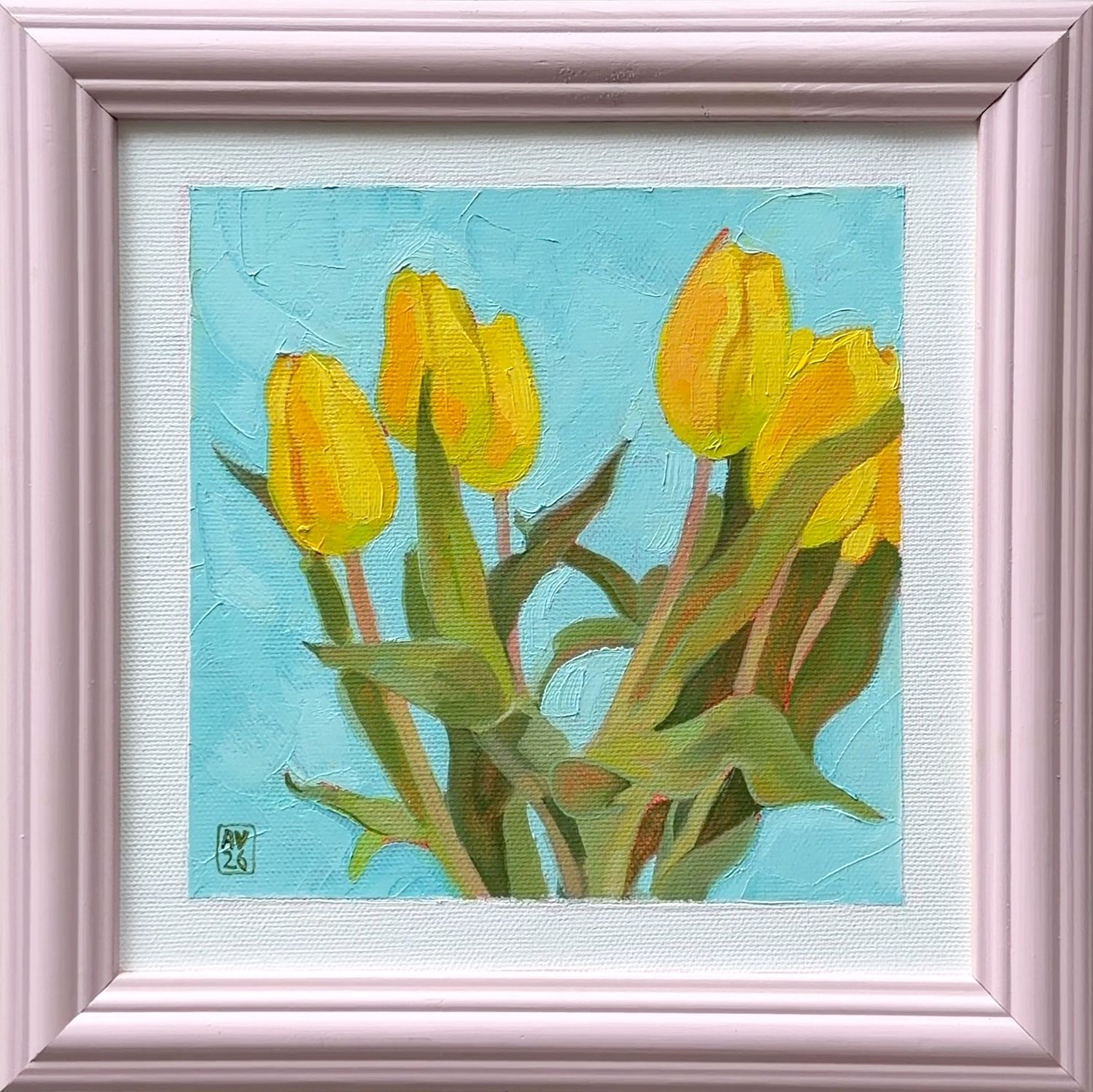 Александра Сергеева (Картина, живопись - 
                  25 x 25 см) Тюльпанчики