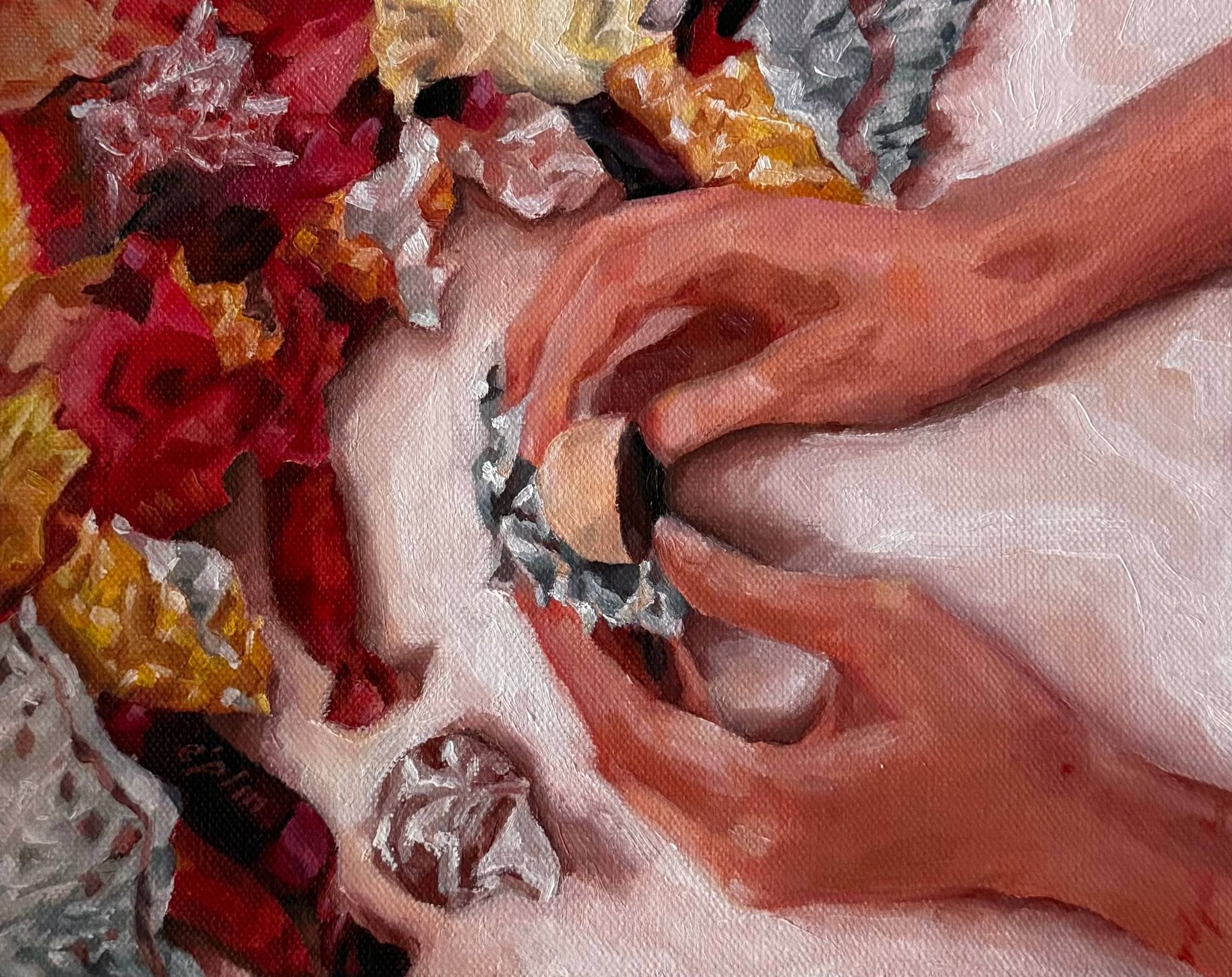 Виктория Зарецкая (embrassé par la muse) (Картина, живопись - 
                  25 x 20 см) В поисках самых вкусных