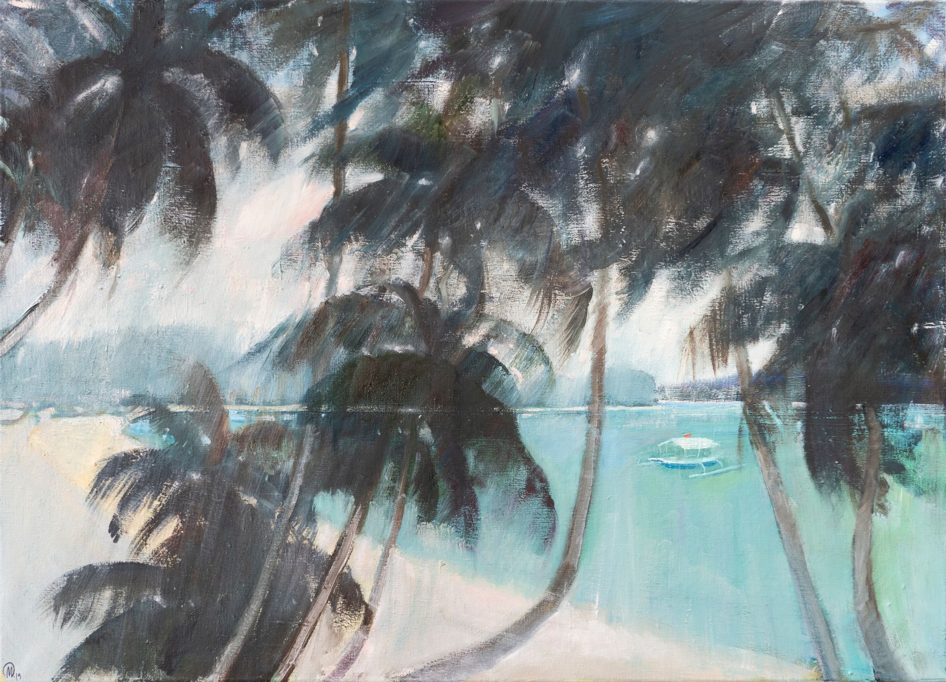 Маша Даниловская (Картина, живопись - 
                  90 x 65 см) Ветер в пальмах