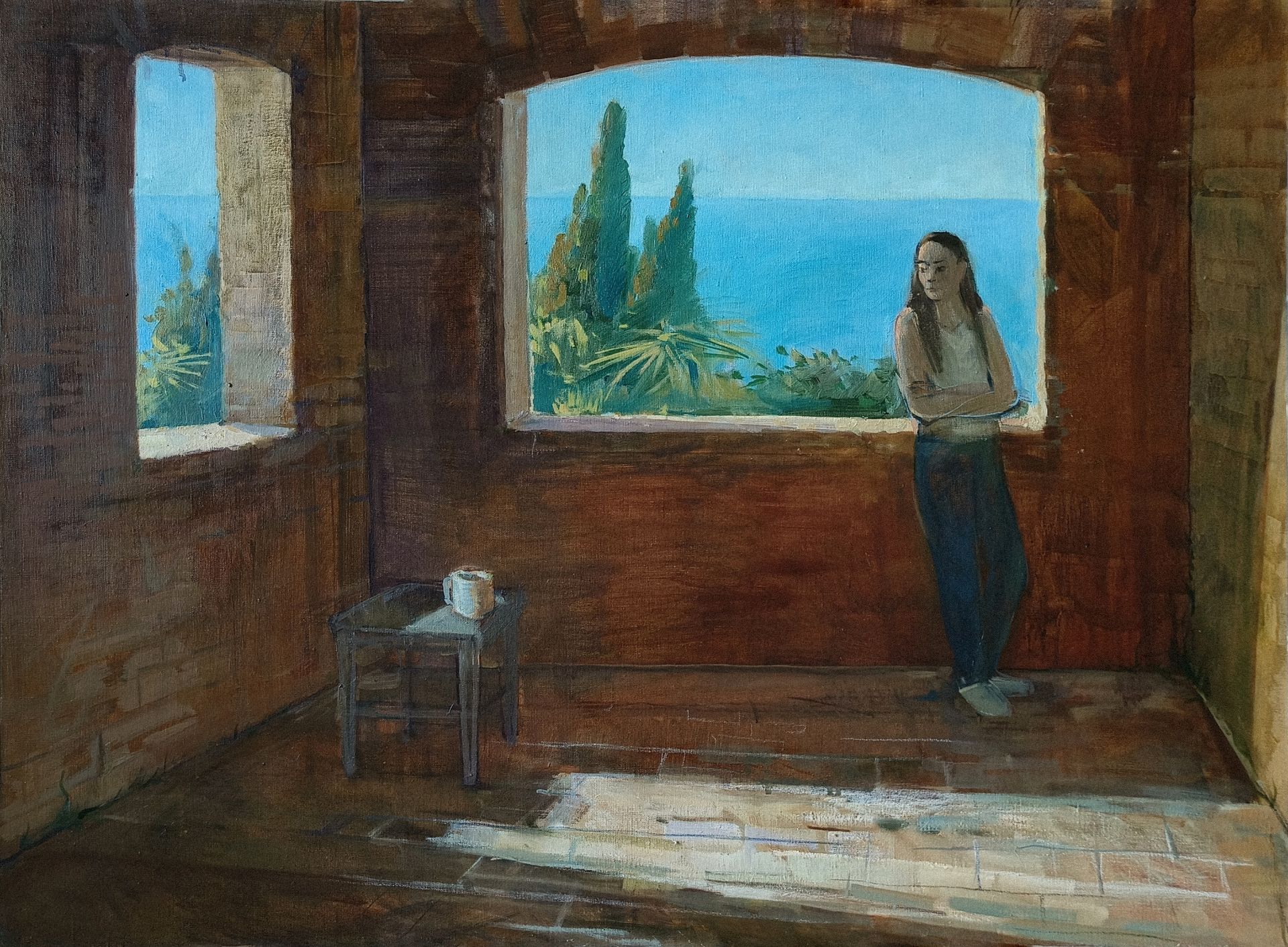 Елизавета Здоровец (Картина, живопись - 
                  110 x 80 см) Окна