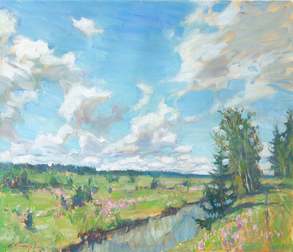 Александр Абинов (Картина, живопись - 
                  70 x 60 см) Жаркий полдень
