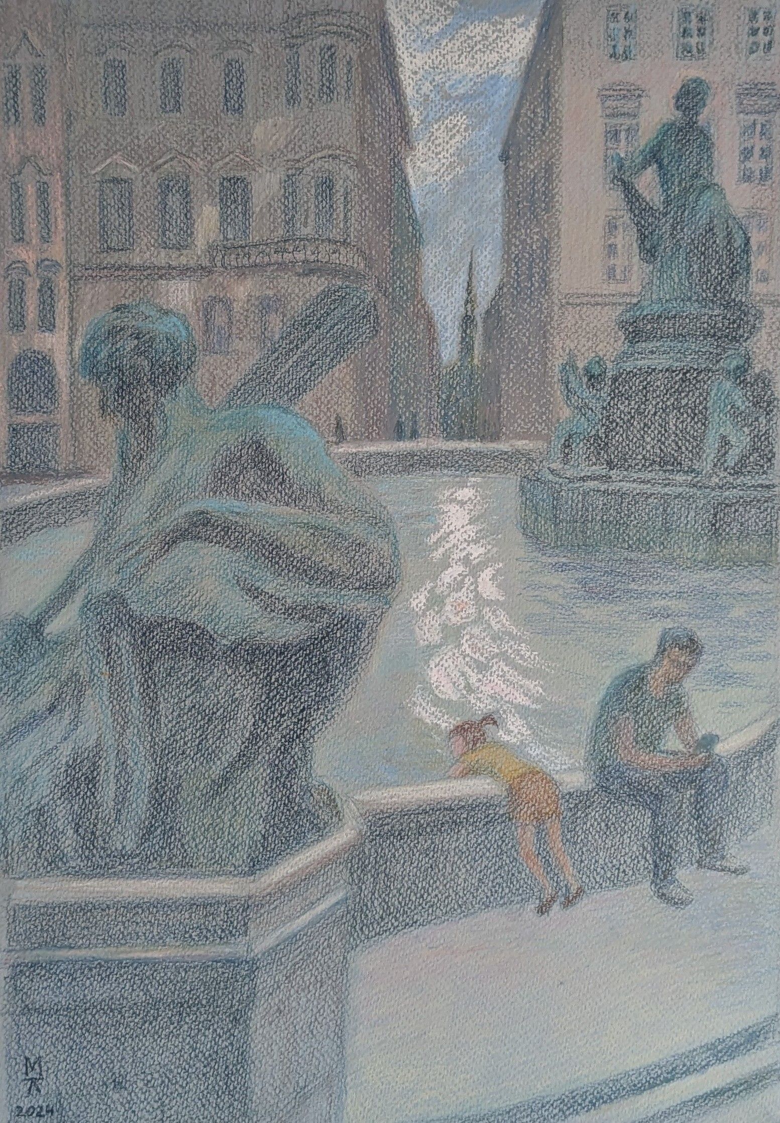 Екатерина Маланьина (Авторская графика - 
                  31 x 44 см) Призраки Вены