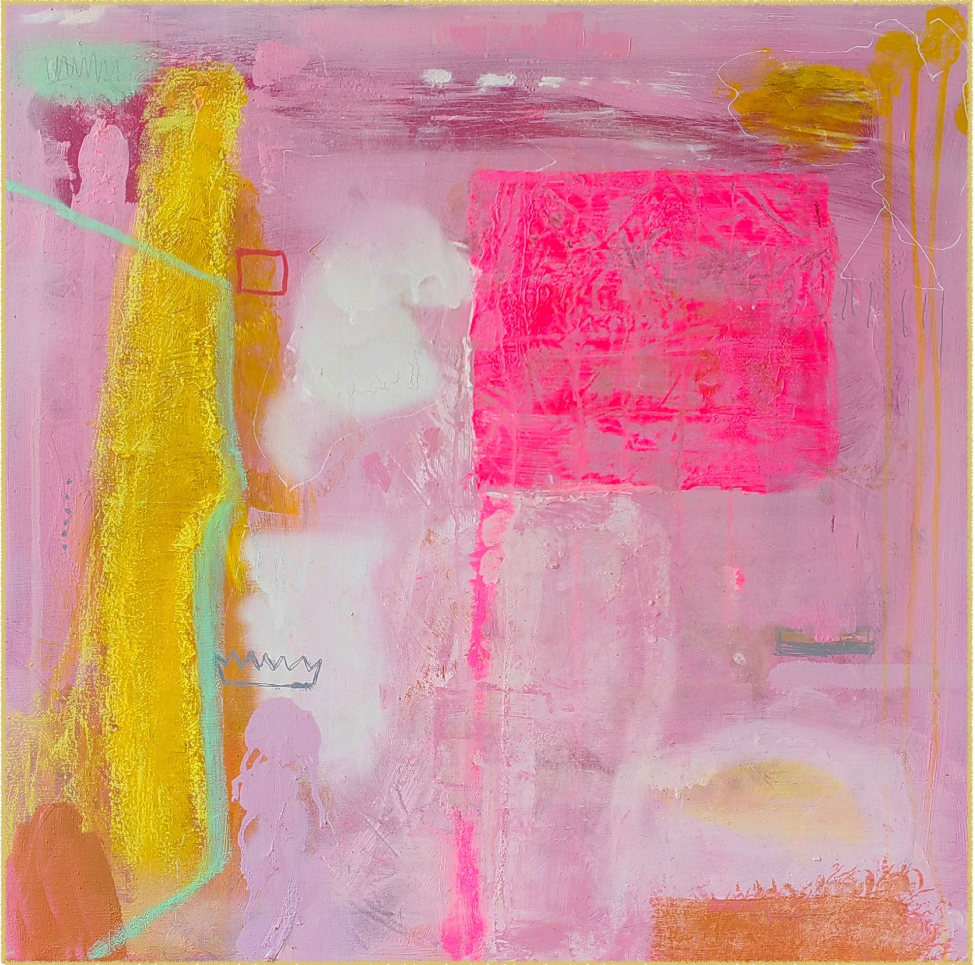 Александра Кравченко-Бережная (Картина, живопись - 
                  60 x 60 см) Абстракция в розовых тонах №34