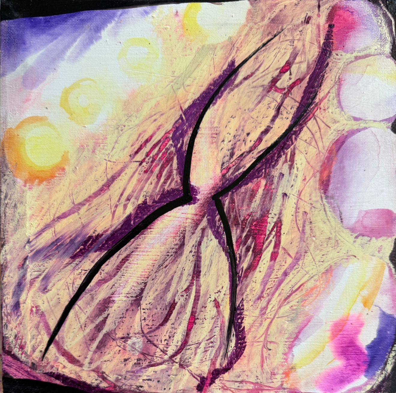 Екатерина Лаптева (Картина, живопись - 
                  24 x 24 см) БЕСКОНЕЧНОСТЬ В ПЕСОЧНЫХ ЧАСАХ
