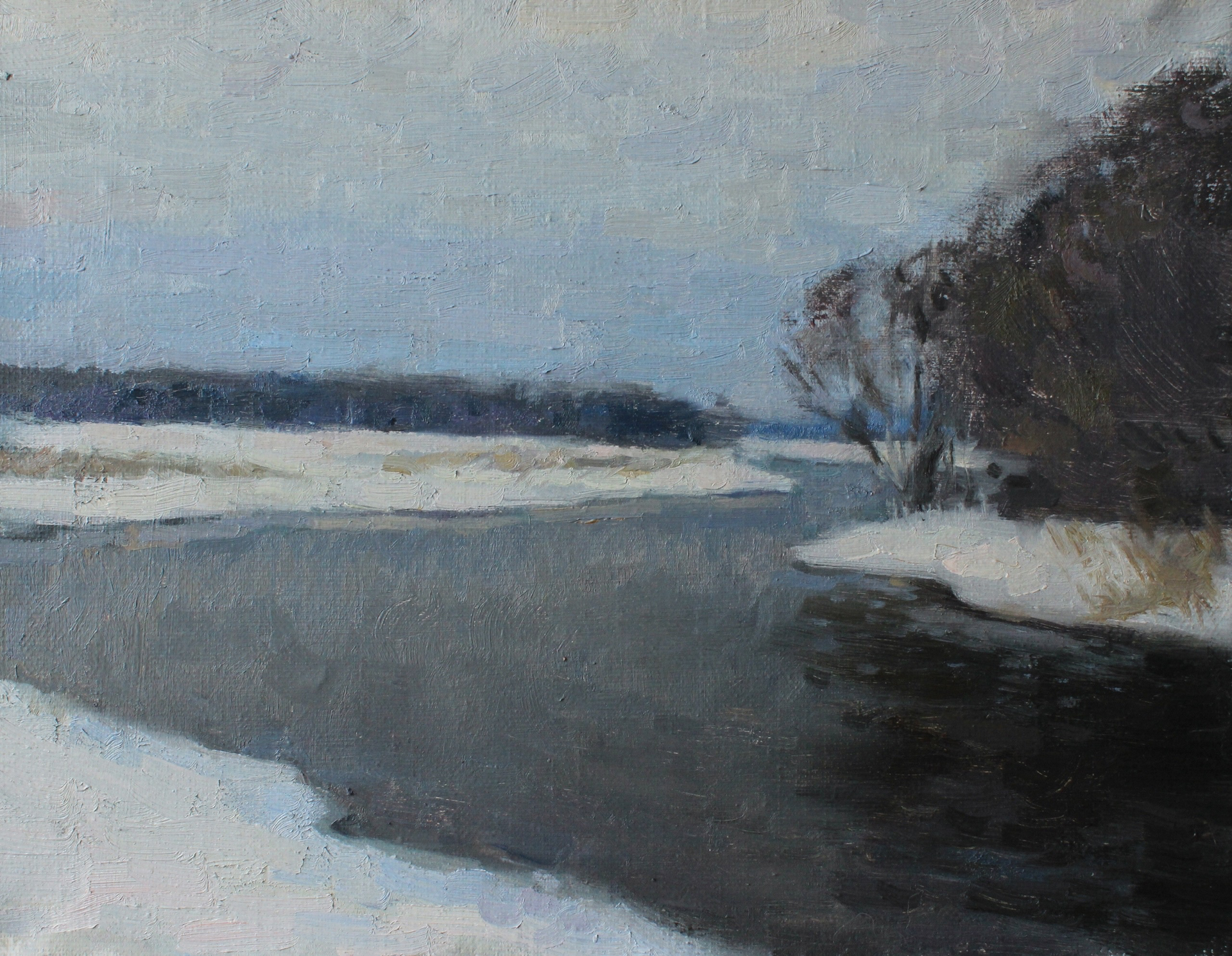 Алина Коршункова (Картина, живопись - 
                  30 x 24 см) Зимний пейзаж