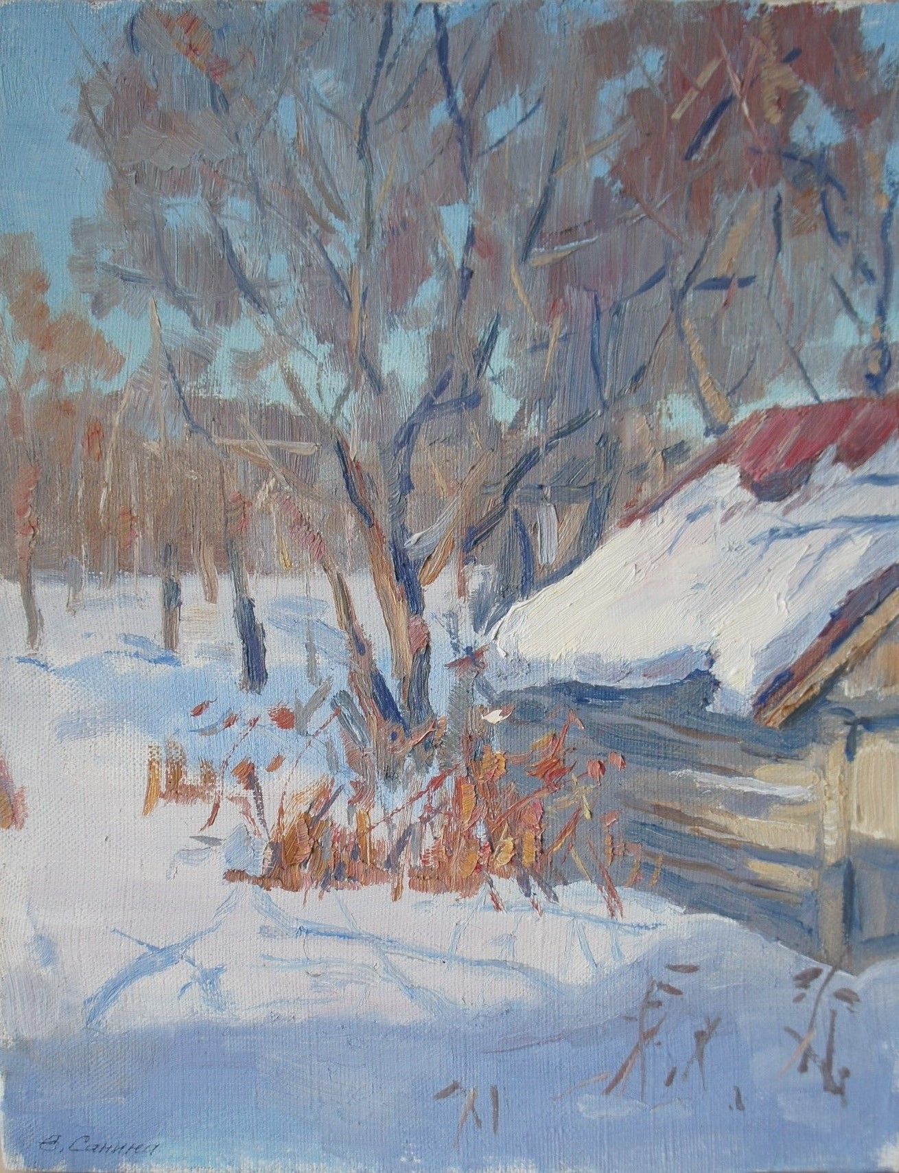 Елена Санина (Картина, живопись - 
                  25 x 32 см) Январь