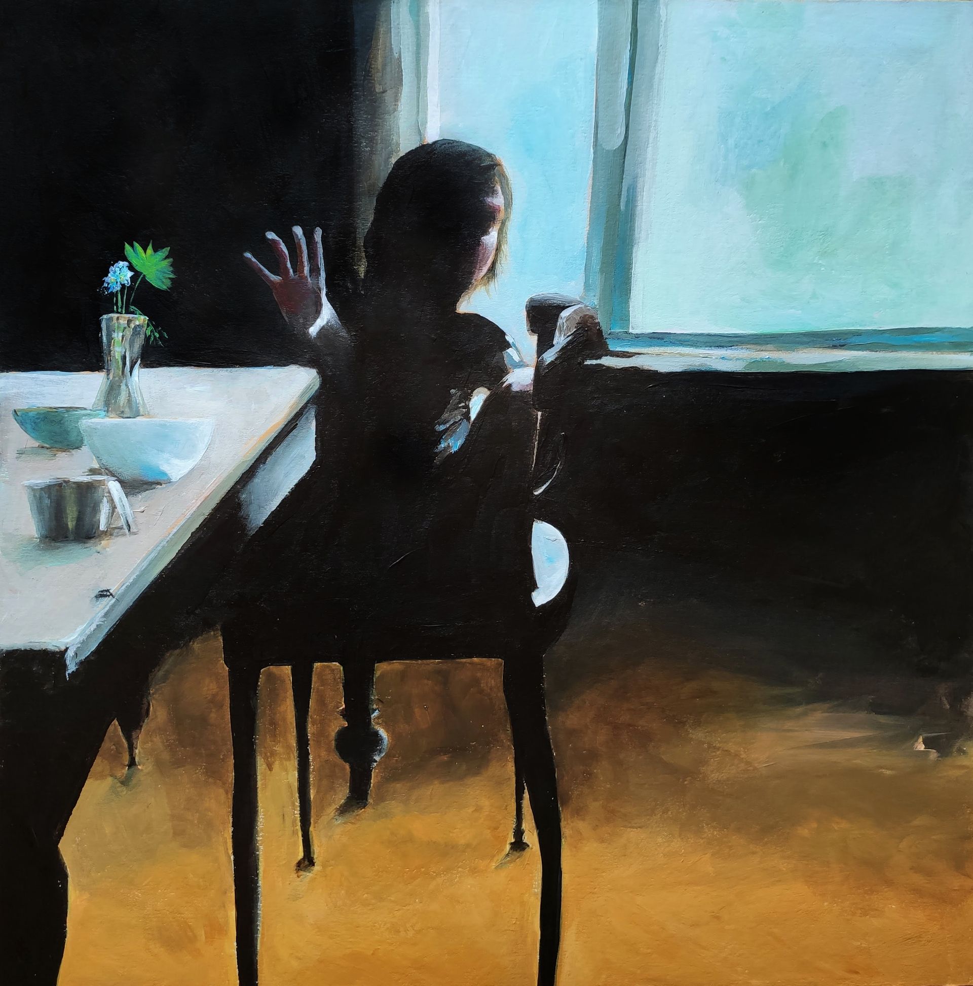 Женя Шарвина (Авторская графика - 
                  31 x 31 см) Колдует