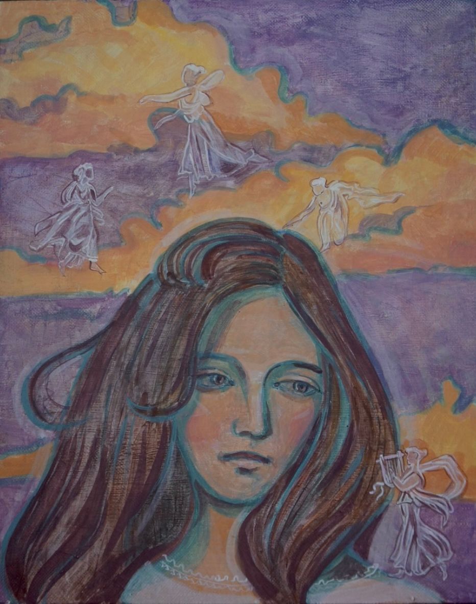 Анастасия Колышкина (Картина, живопись - 
                  40 x 50 см) Девушка с музами