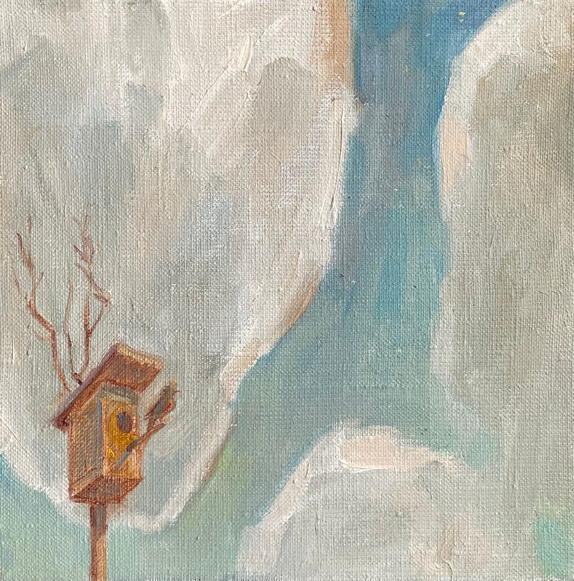 Залифа Хибатова (Картина, живопись - 
                  20 x 20 см) Скворечник