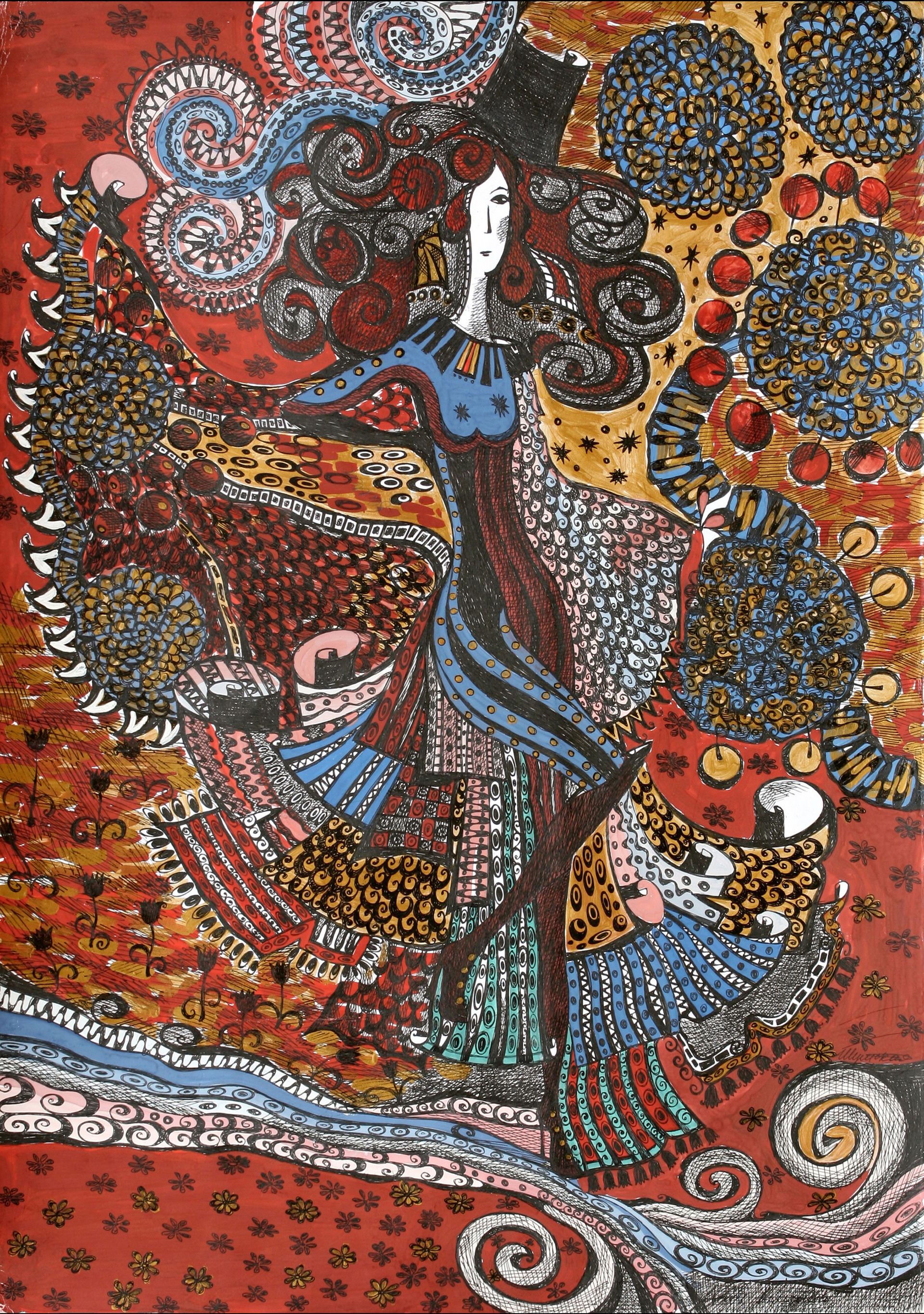 Ирина Шумская (Авторская графика - 
                  40 x 60 см) Хозяйка реки