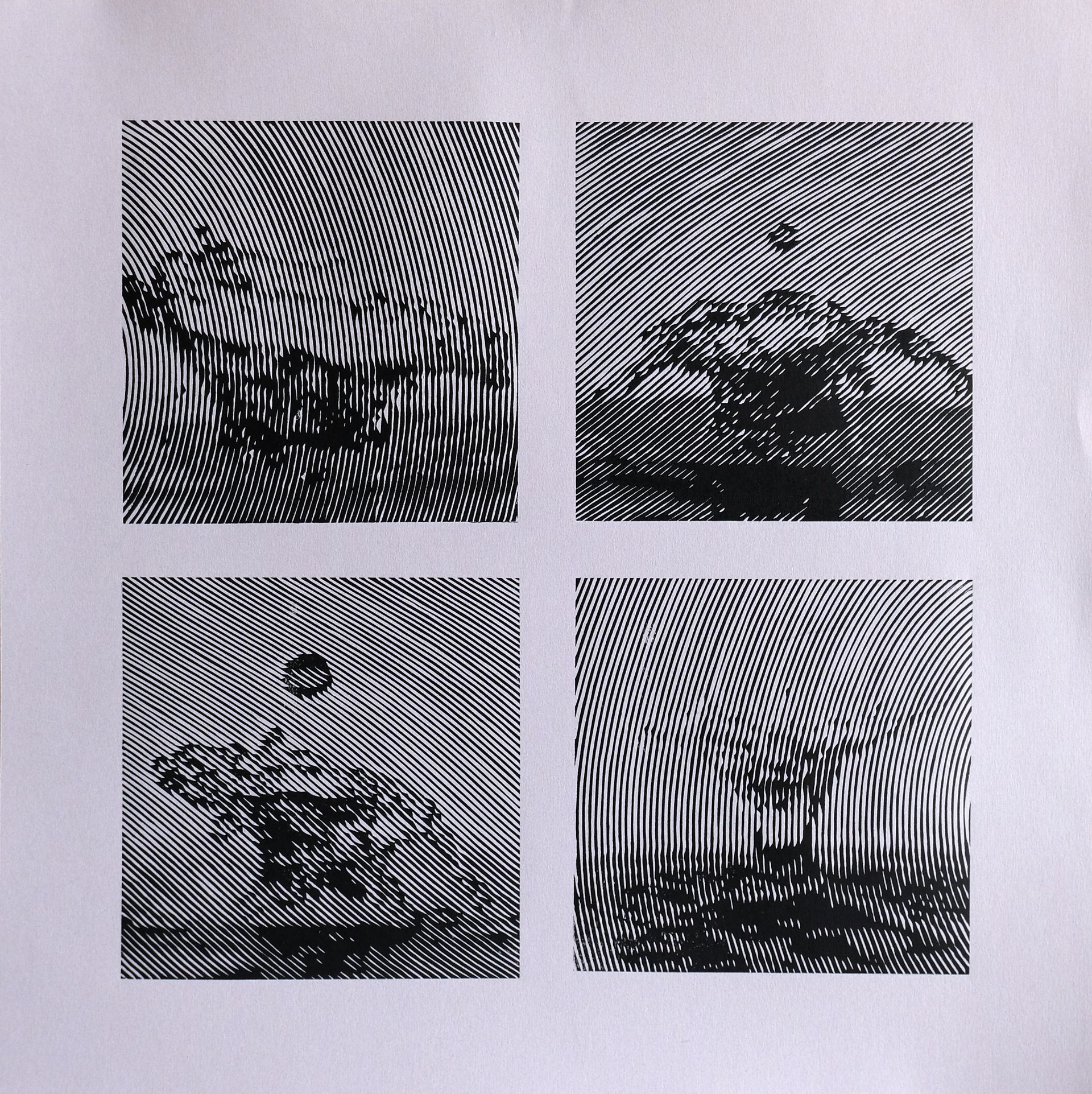 Юлия Милякова (Графика печатная - 
                  40 x 40 см) Квадриптих