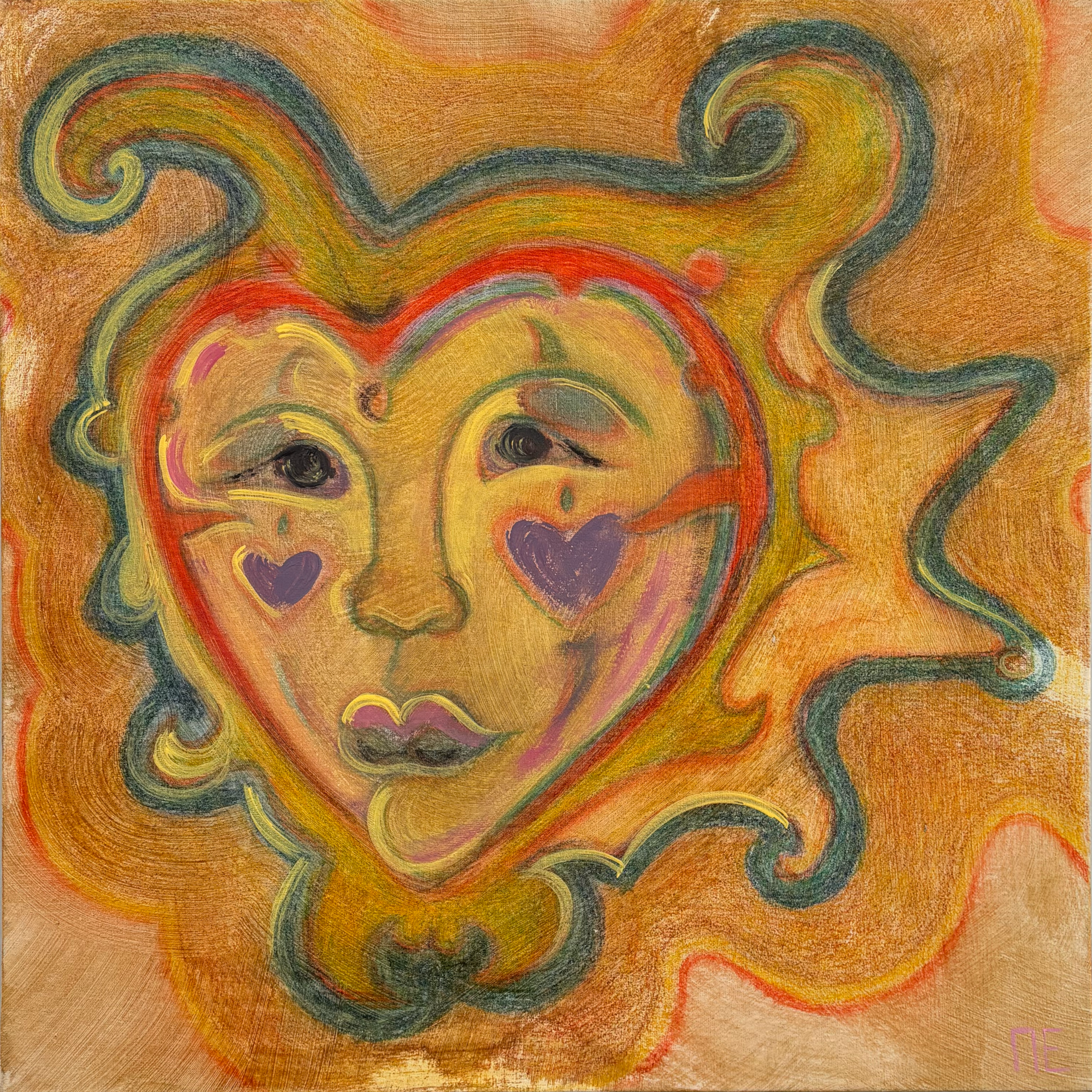 Ира Пенкина (Авторская графика - 
                  40 x 40 см) Грустный