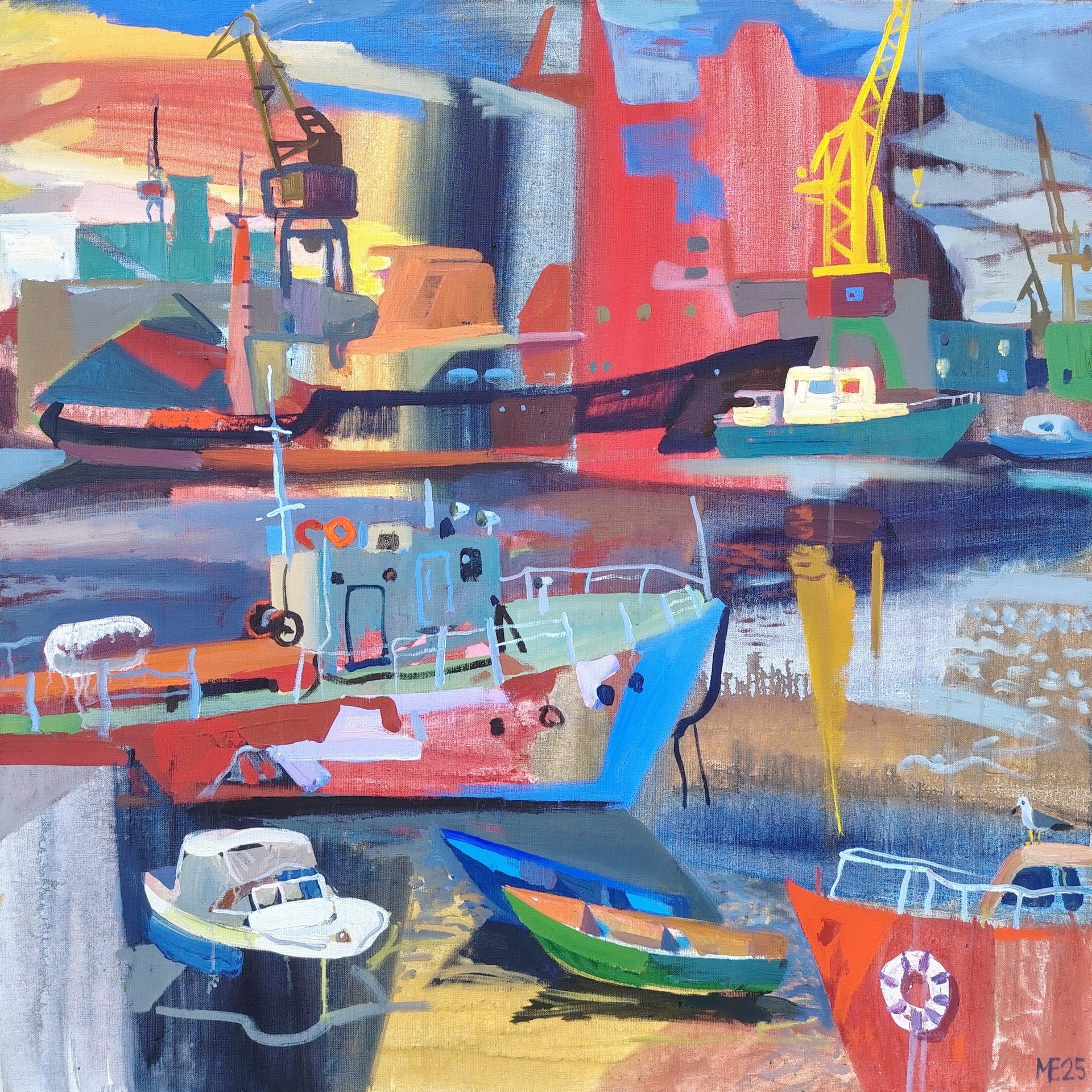 Михаил Евлаков (Картина, живопись - 
                  100 x 100 см) Порт