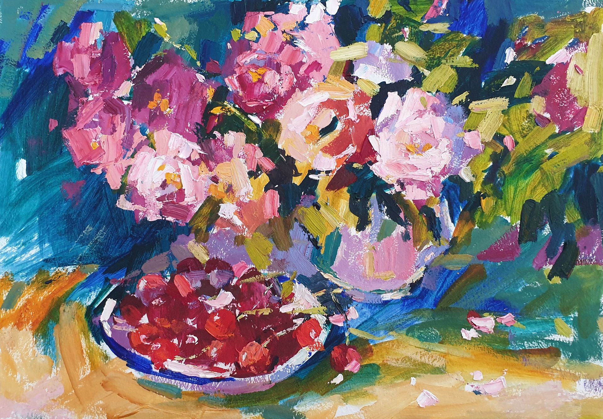 Анастасия Бойко (Картина, живопись - 
                  50 x 35 см) Чайные розы