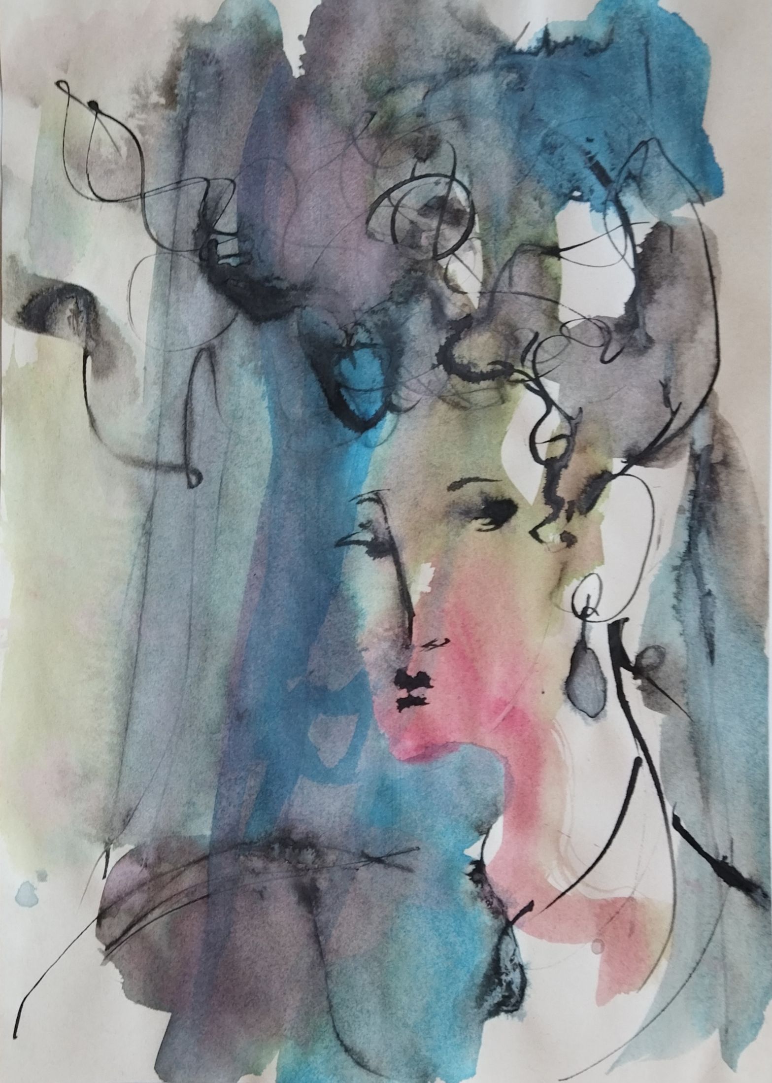 Людмила Кылыч (Авторская графика - 
                  21 x 29 см) La femme