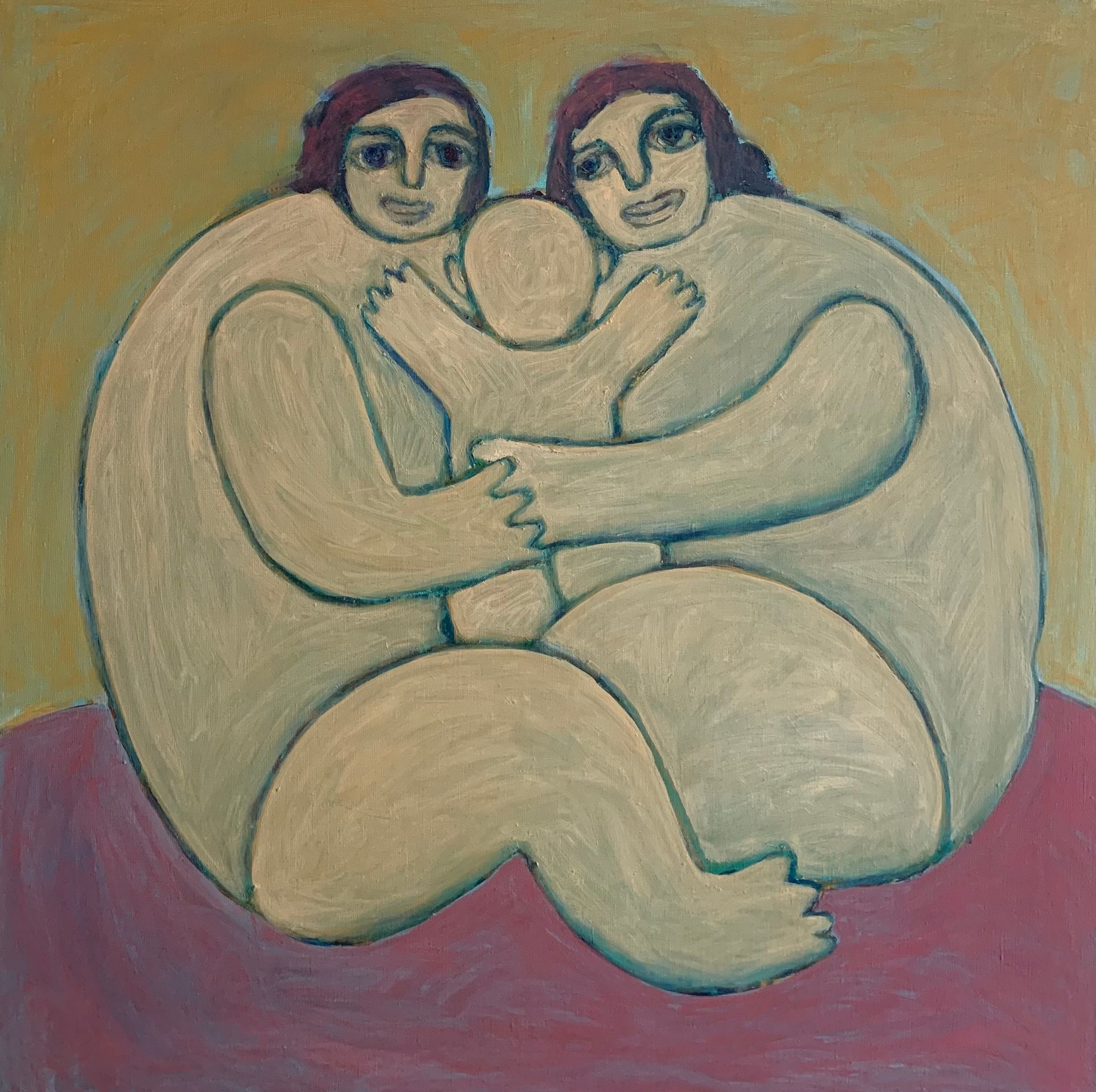 Елена Науширванова (Картина, живопись - 
                  90 x 90 см) Семья