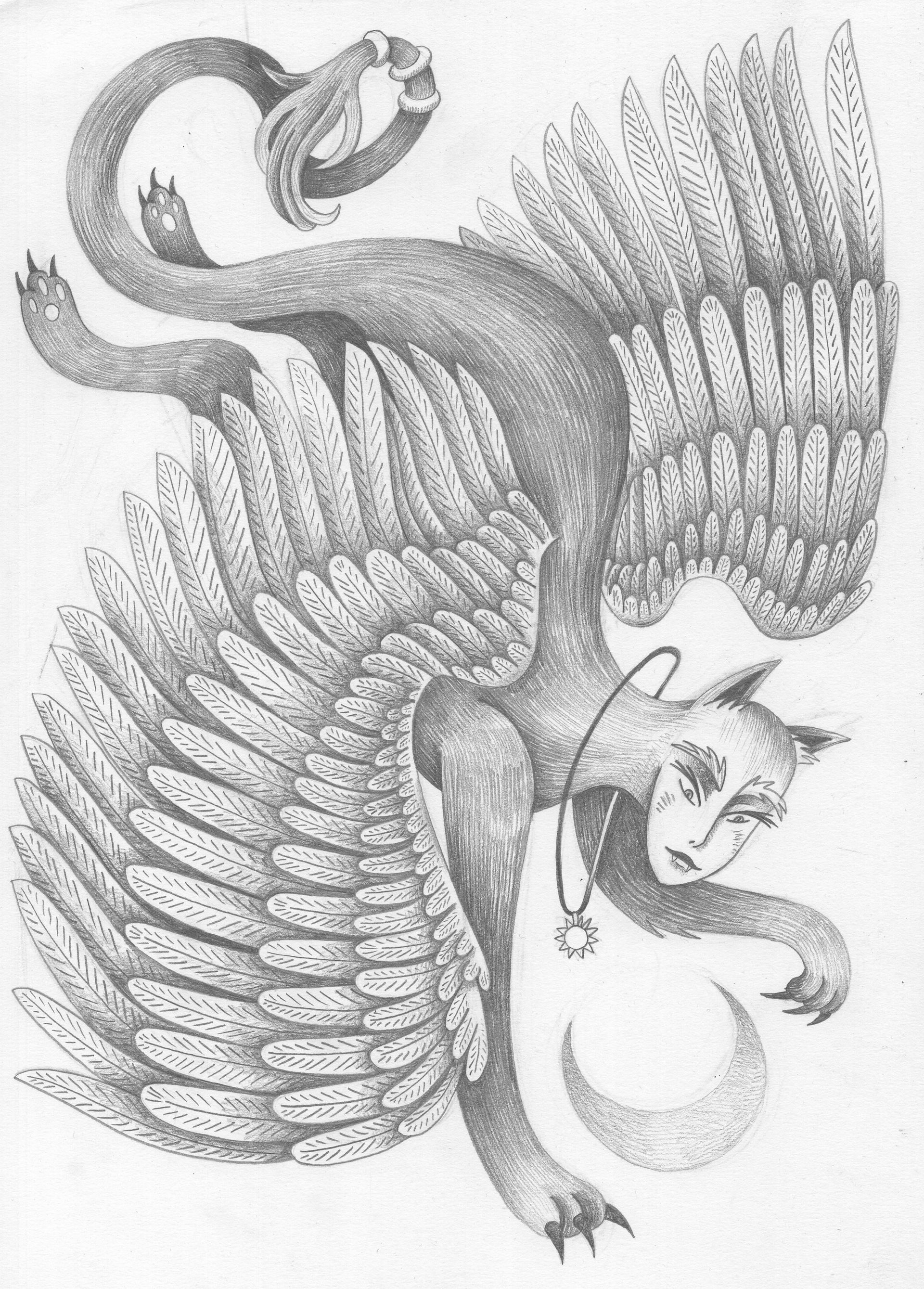 Витана Маковская (Авторская графика - 
                  21 x 29.7 см) Лунный сфинкс