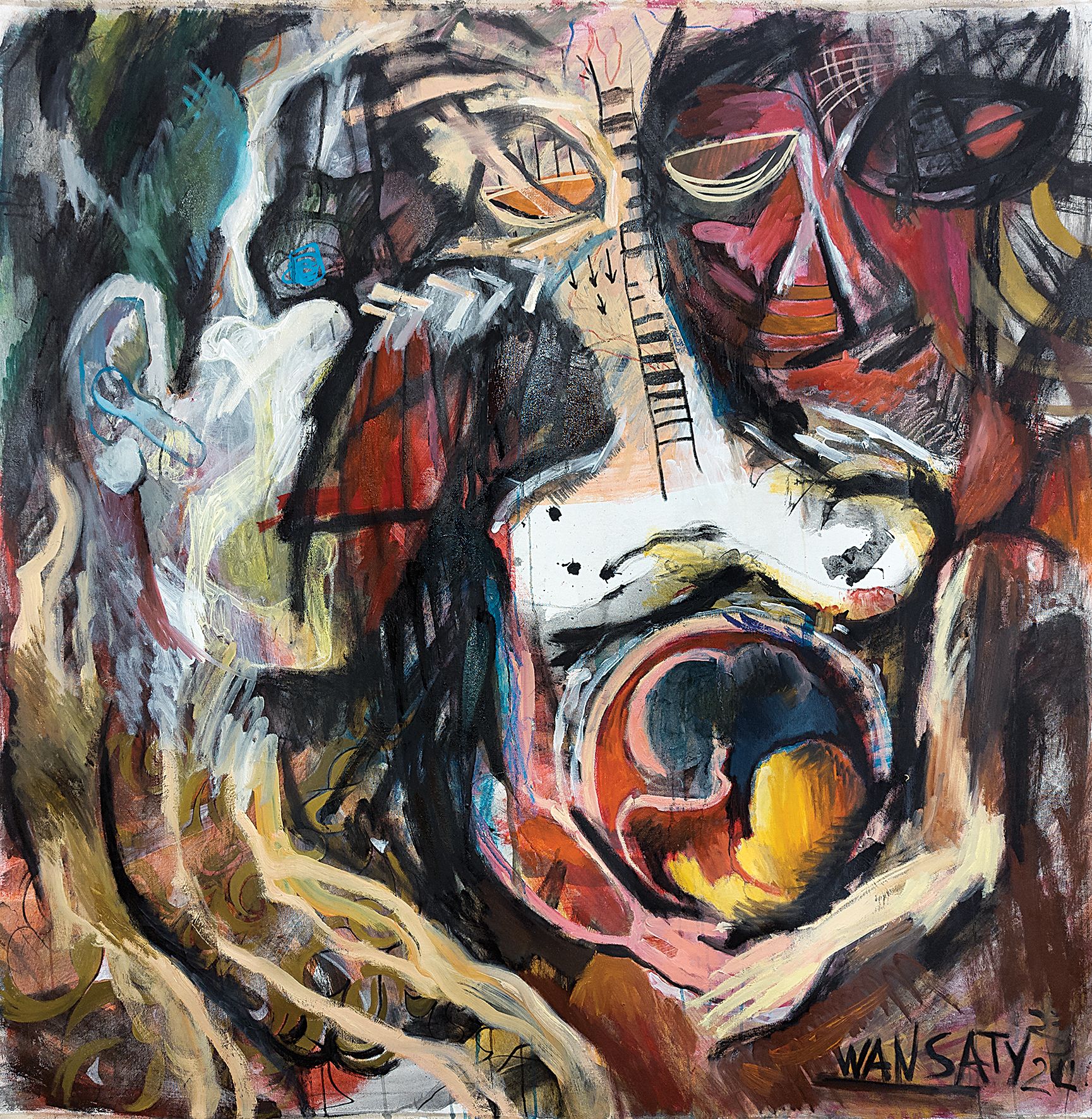 Татьяна Левченко (Картина, живопись - 
                  150 x 150 см) Инстинкт материнства