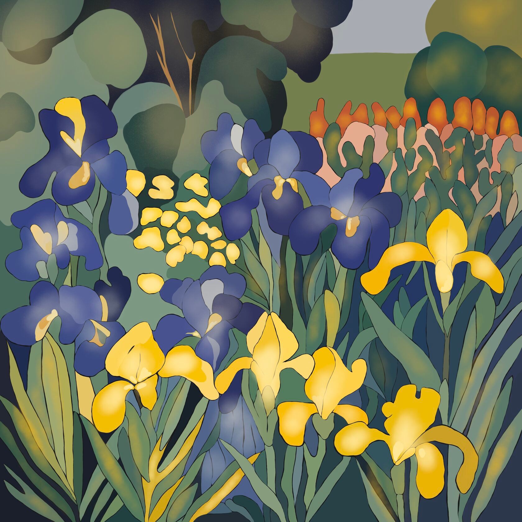 Нина Цориева (Картина, живопись - 
                  70 x 70 см) Солнечный день