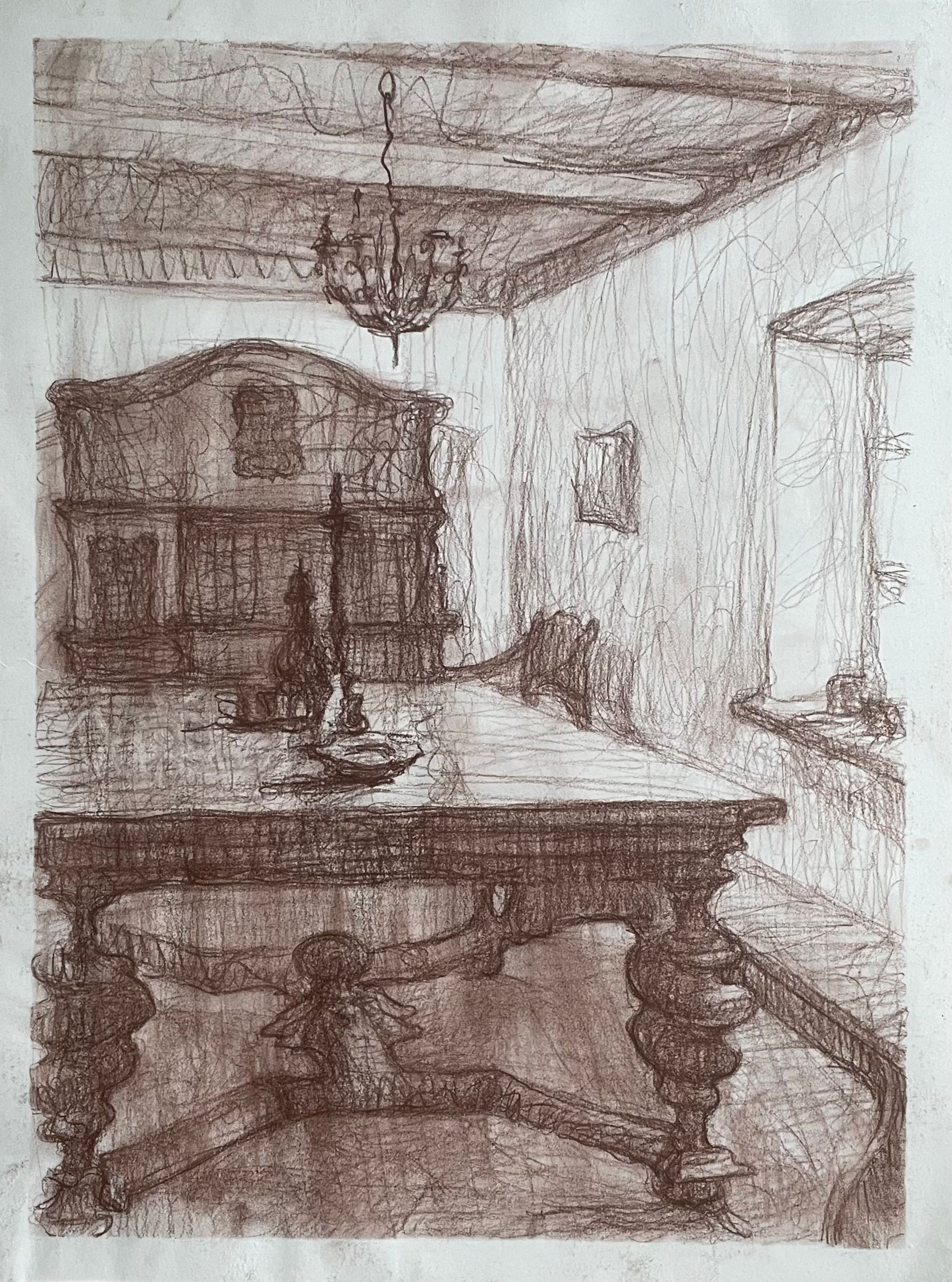 Анастасия Давыдова (Авторская графика - 
                  30 x 40 см) Столовая Ганнибалов