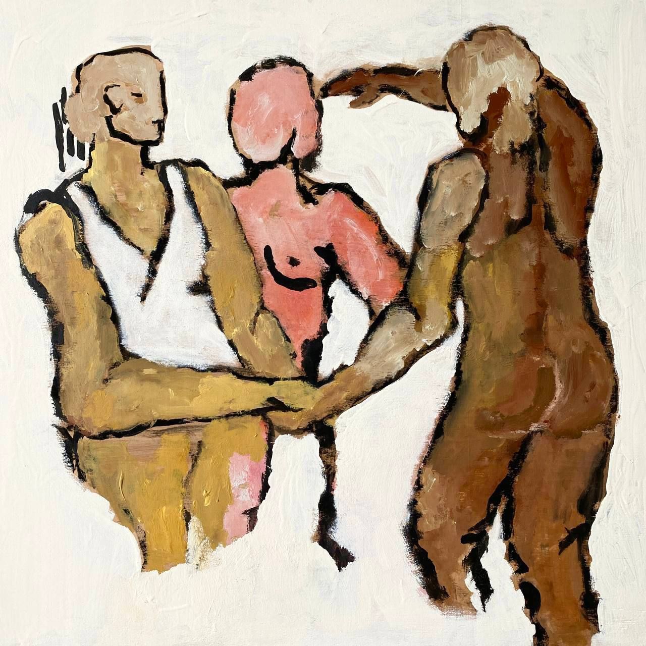 MADU AKHMEDOVA (Картина, живопись - 
                  60 x 60 см) WOMEN DANCE CIRCLE
