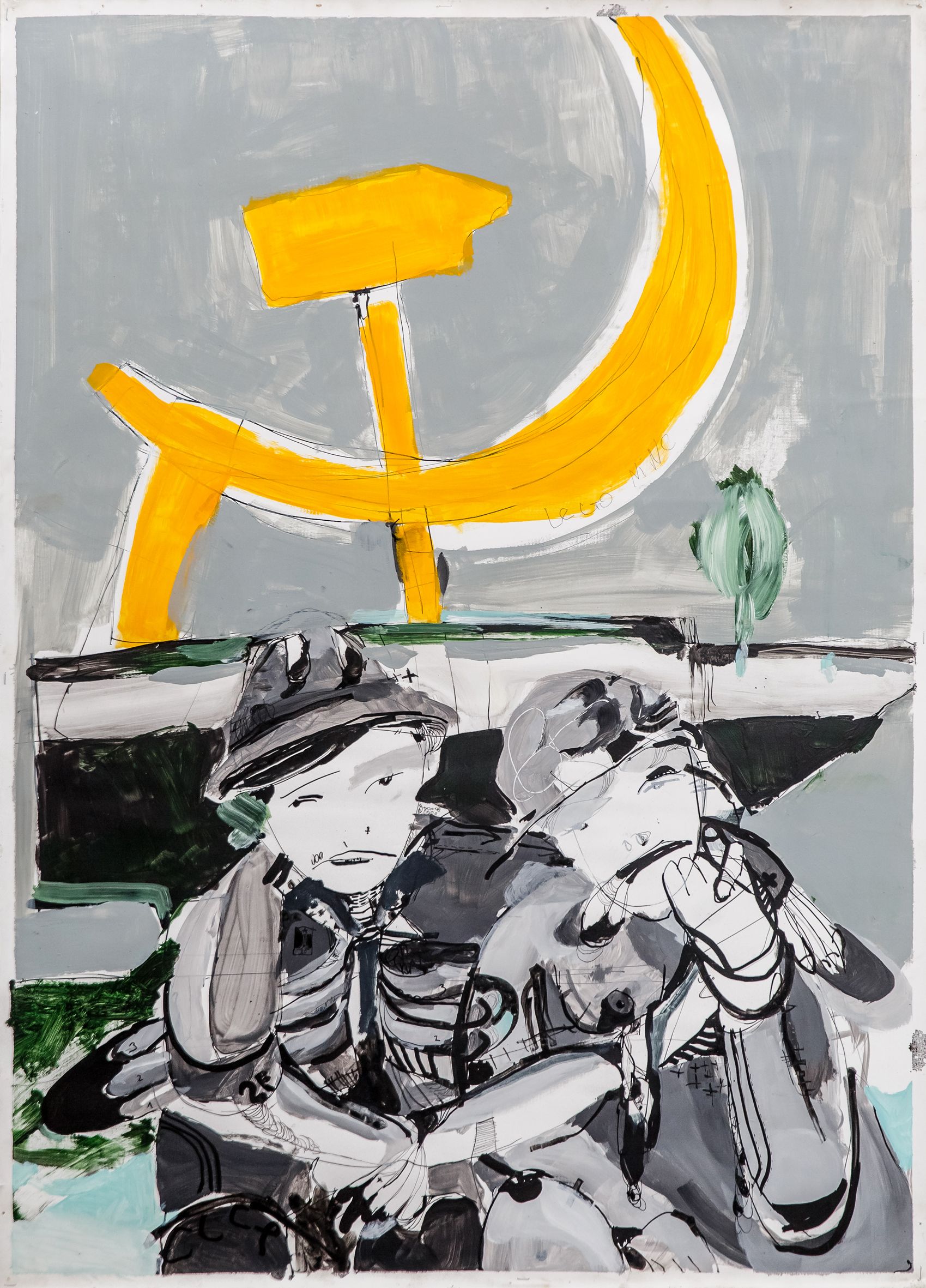 Алексей Васильев (Картина, живопись - 
                  86.5 x 120 см) Памятник. В 2017 есть еще люди, которые просто люди