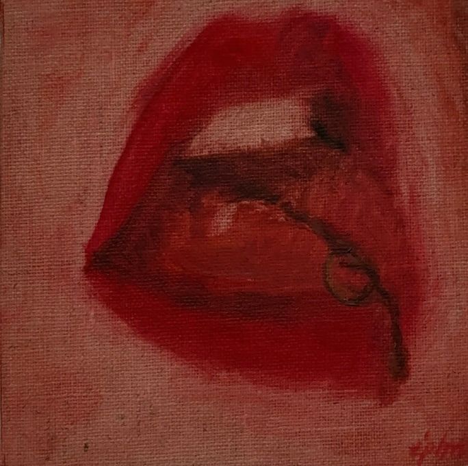 Виктория Зарецкая (embrassé par la muse) (Авторская графика - 
                  10 x 10 см) Флирт