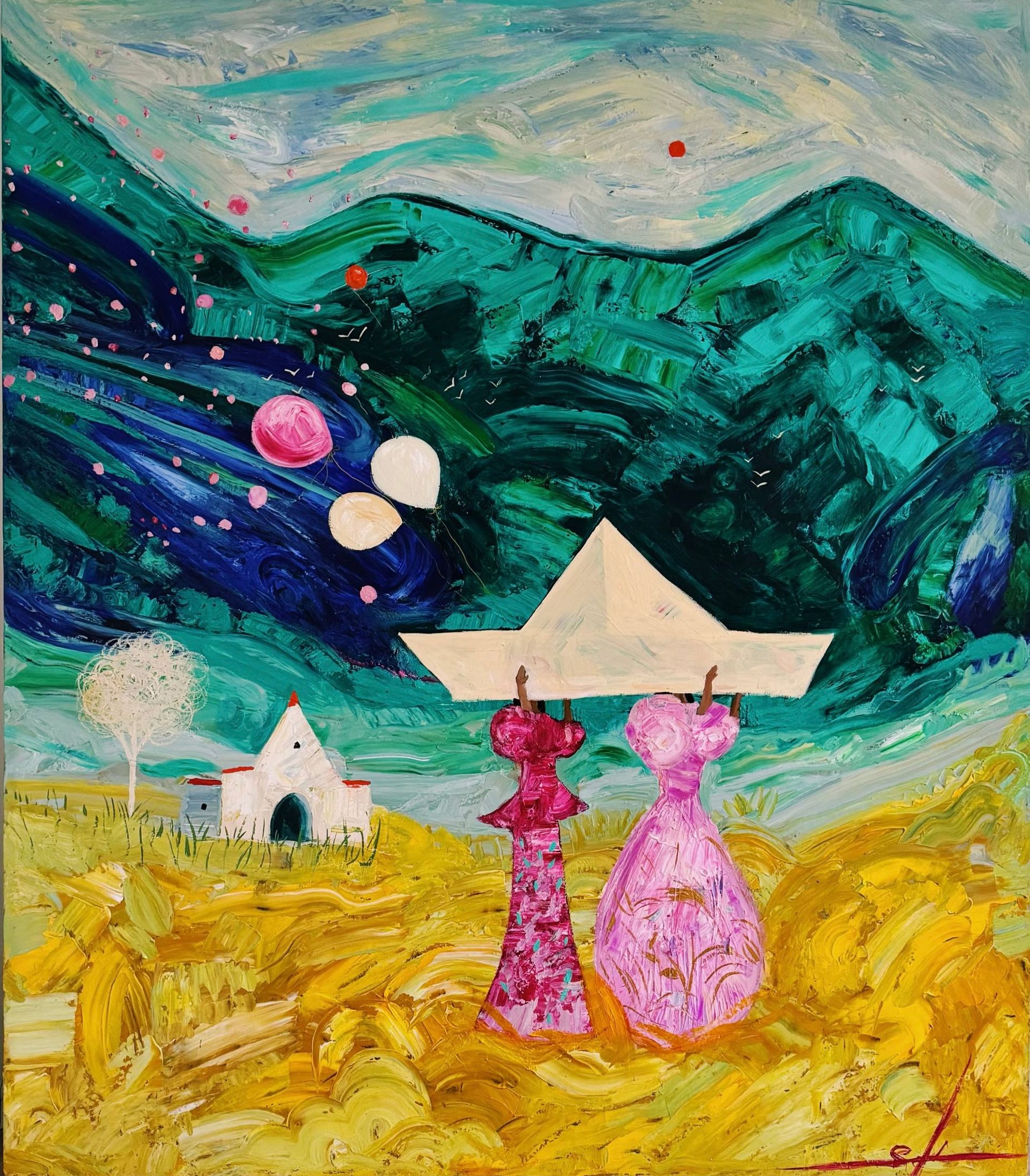 Сардор Эркинов (Картина, живопись - 
                  130 x 150 см) Сестры