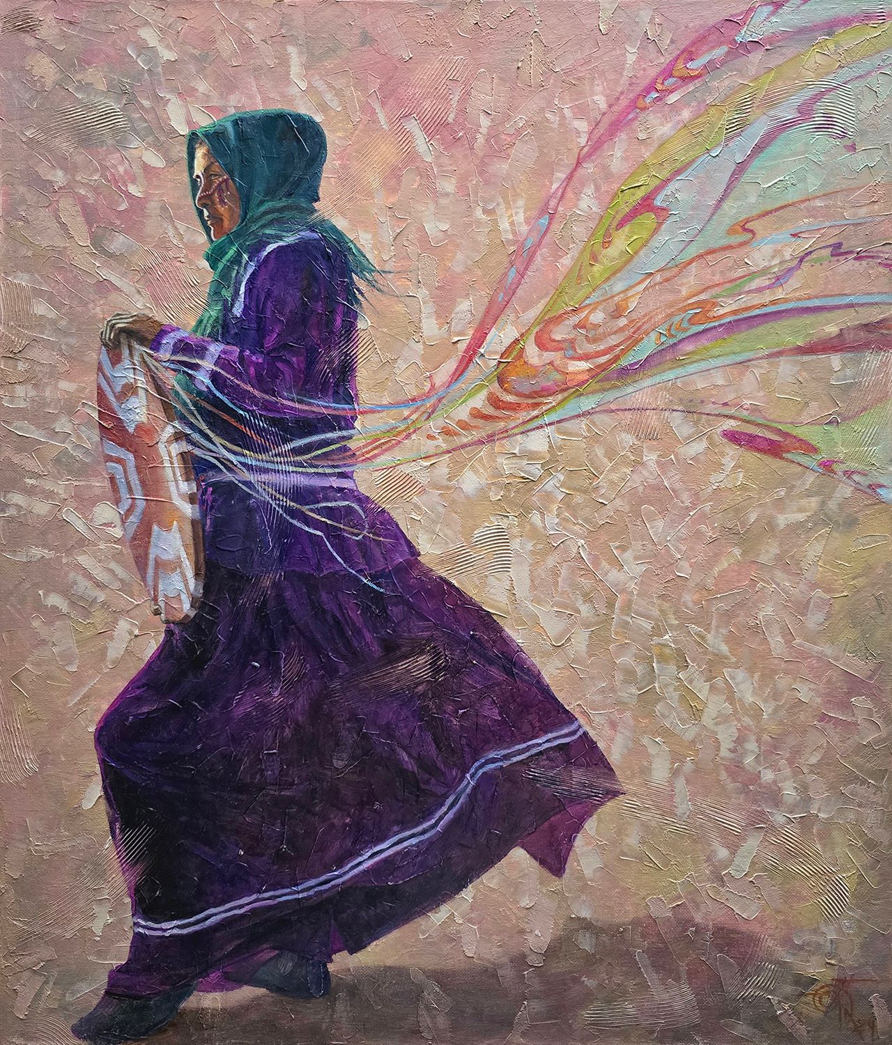 Александр Буданов (Картина, живопись - 
                  50 x 60 см) Та, кто идет навстречу ветру — La que va hacia el viento