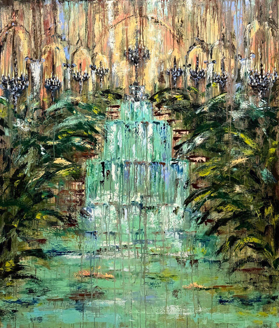 Белла Новинькова (Картина, живопись - 
                  120 x 140 см) Гулять вдоль водопада жизни