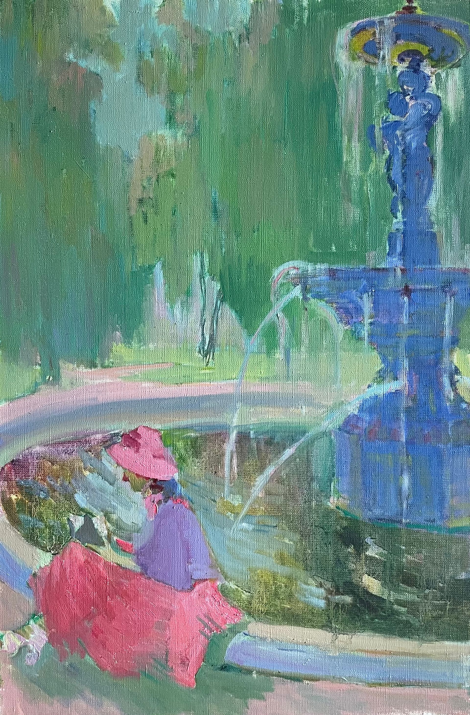 Анастасия Давыдова (Картина, живопись - 
                  60 x 40 см) Фонтан в Румянцевском