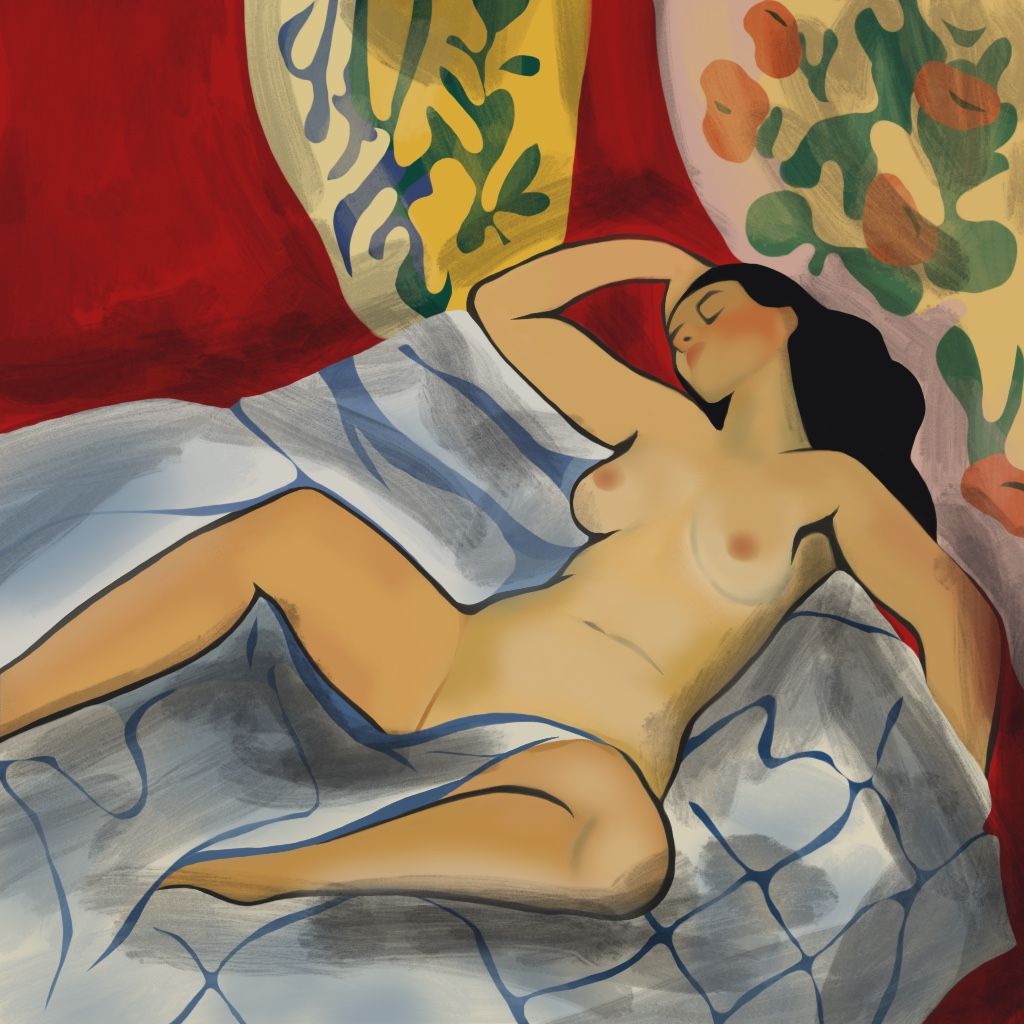 Нина Цориева (Картина, живопись - 
                  70 x 70 см) Обнаженная