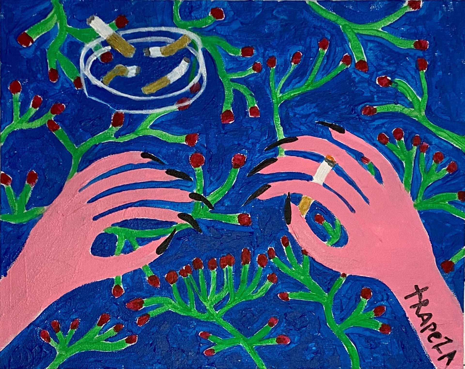Анастасия Трапезникова (Картина, живопись - 
                  50 x 40 см) Smoking alone