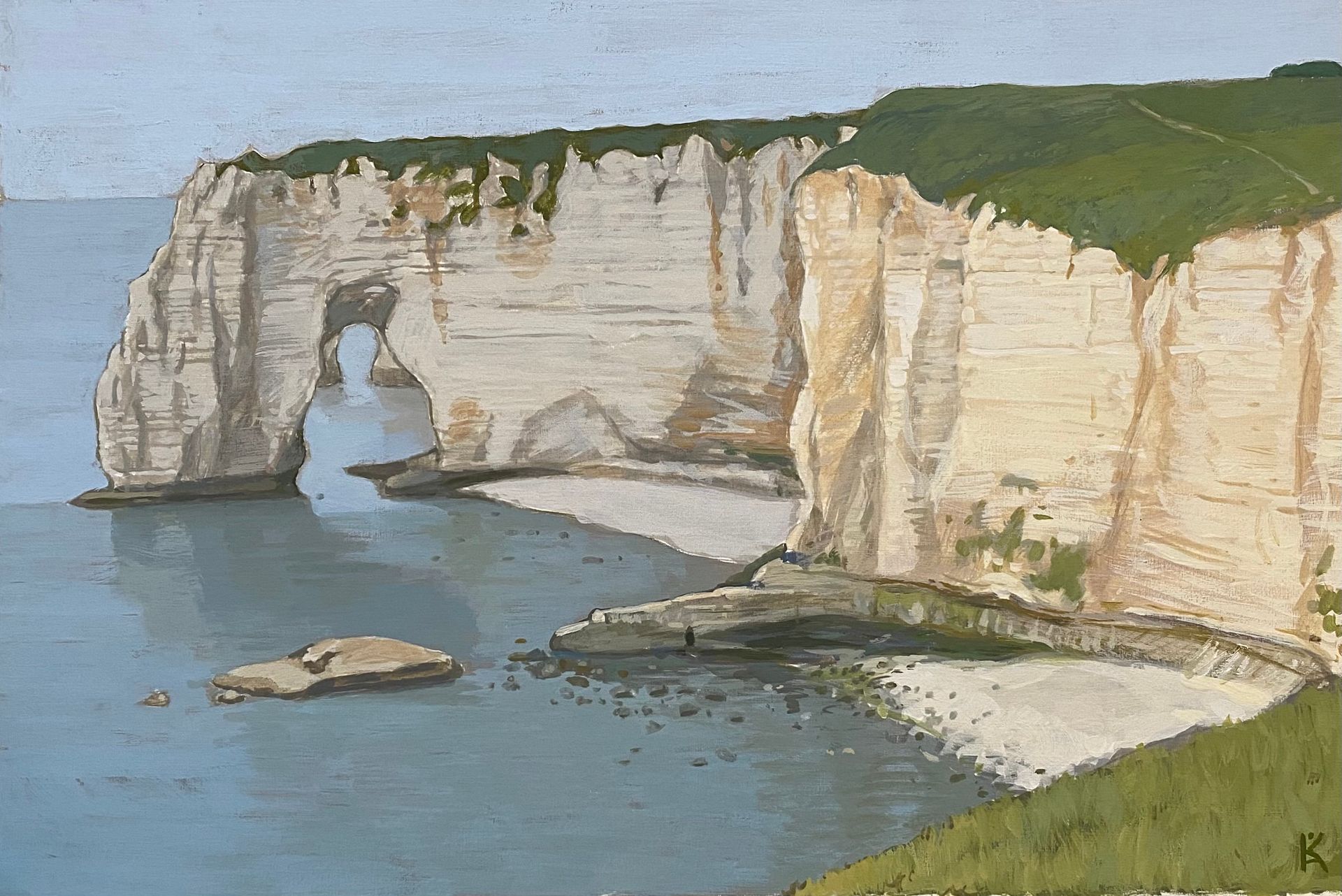 Алексей Кротов (Авторская графика - 
                  38 x 26 см) Берег Нормандии. Этрета
