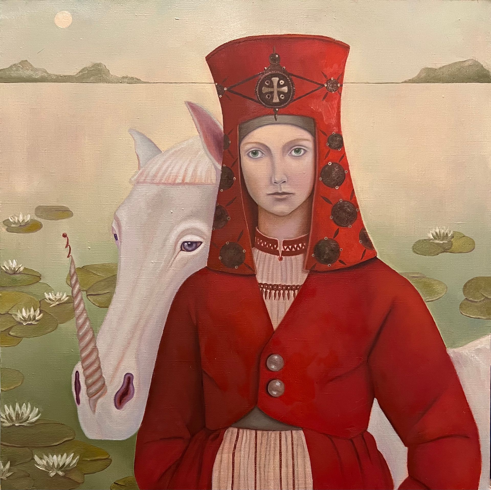Нина Григель (Картина, живопись - 
                  50 x 50 см) Сопровождающая