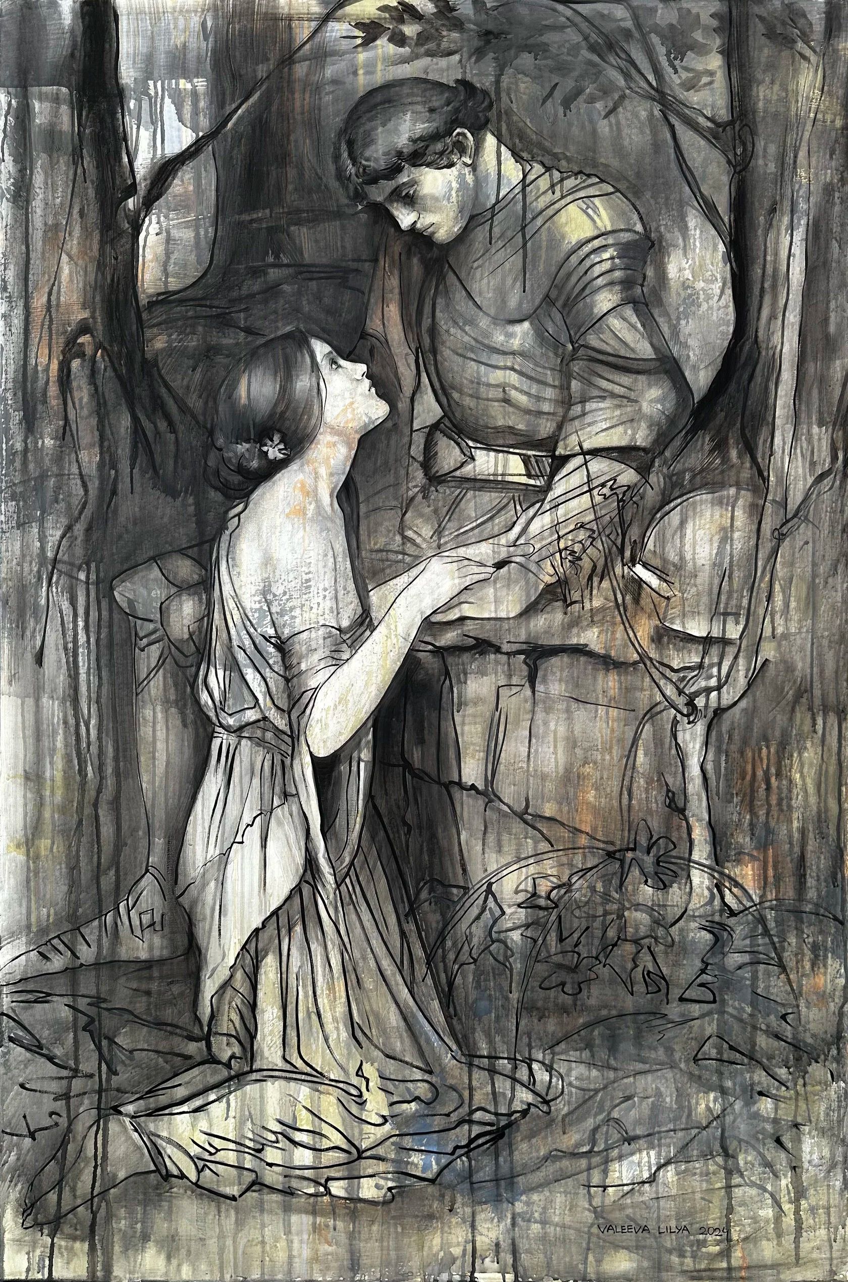 Лилия Валеева (Картина, живопись - 
                  100 x 150 см) Последняя встреча