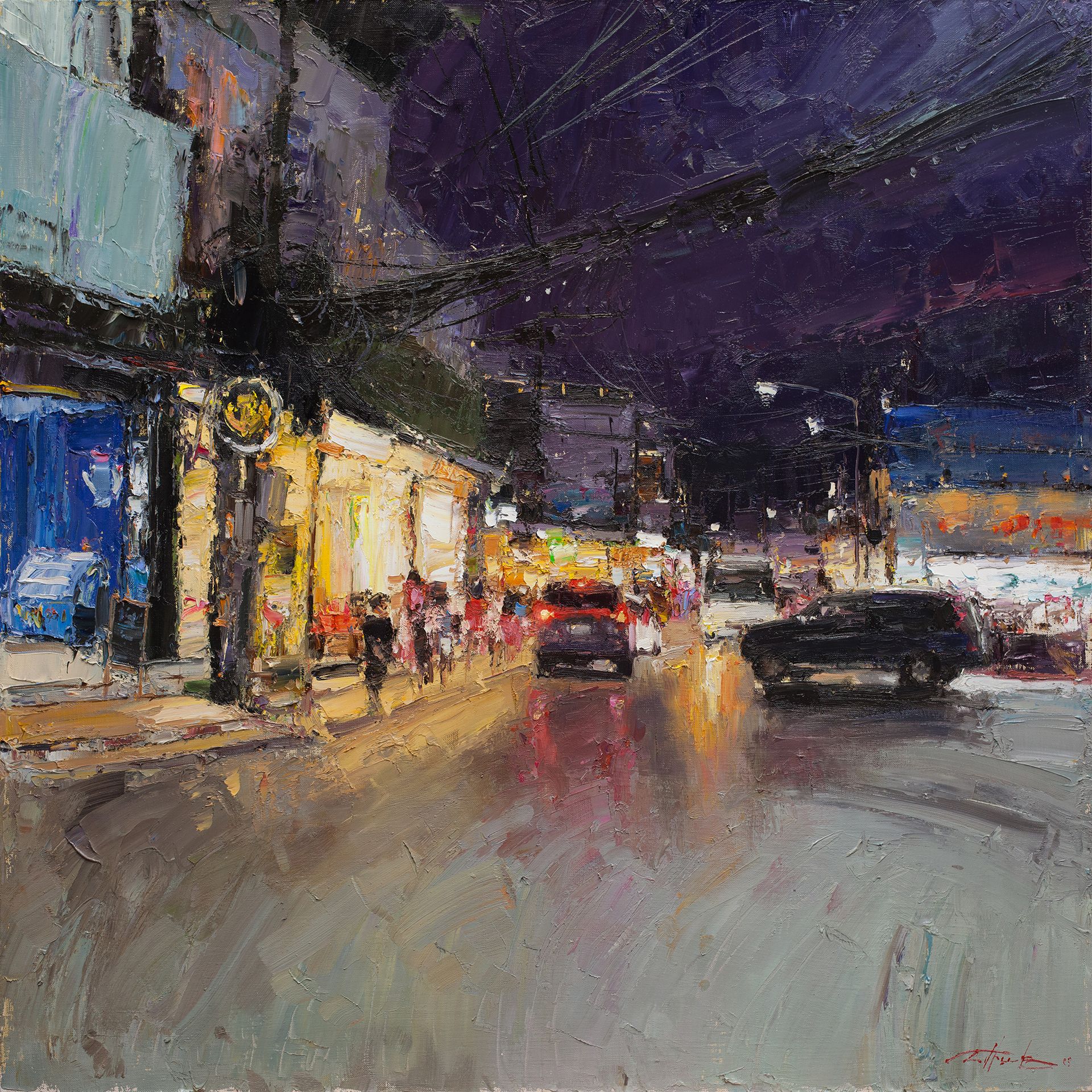 Евгений Бурцев (Картина, живопись - 
                  80 x 80 см) Вечер на Ката-Бич