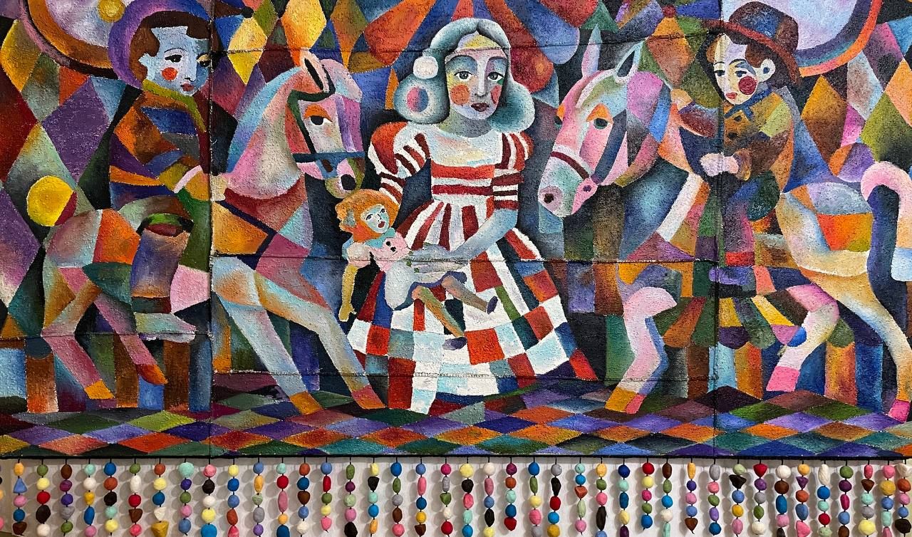 Татьяна Федоровская (Картина, живопись - 
                  200 x 100 см) РОЗОВЫЕ СКАЧКИ