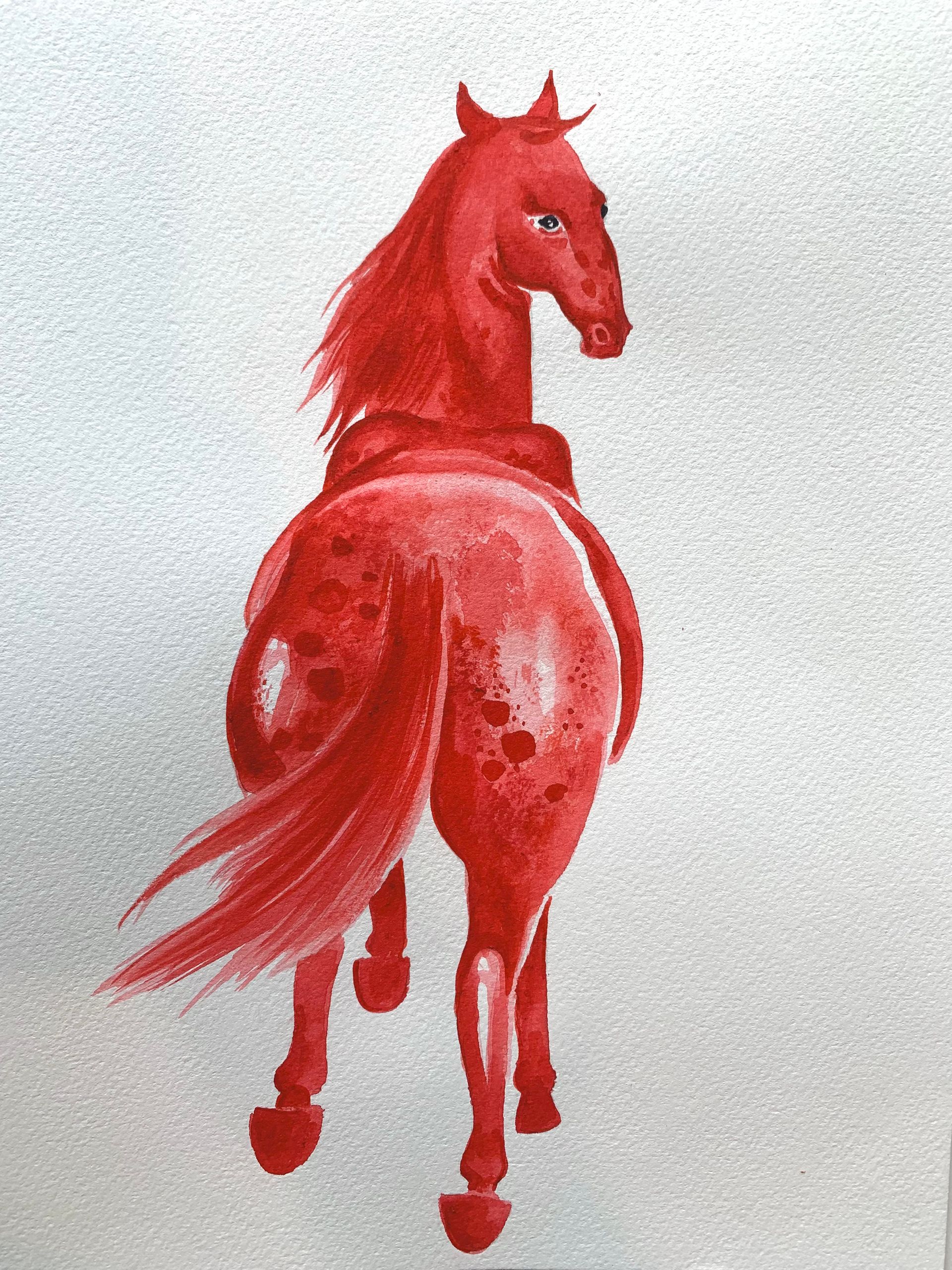 Мария Черепанова (Авторская графика - 
                  21 x 29.7 см) Красная лошадь